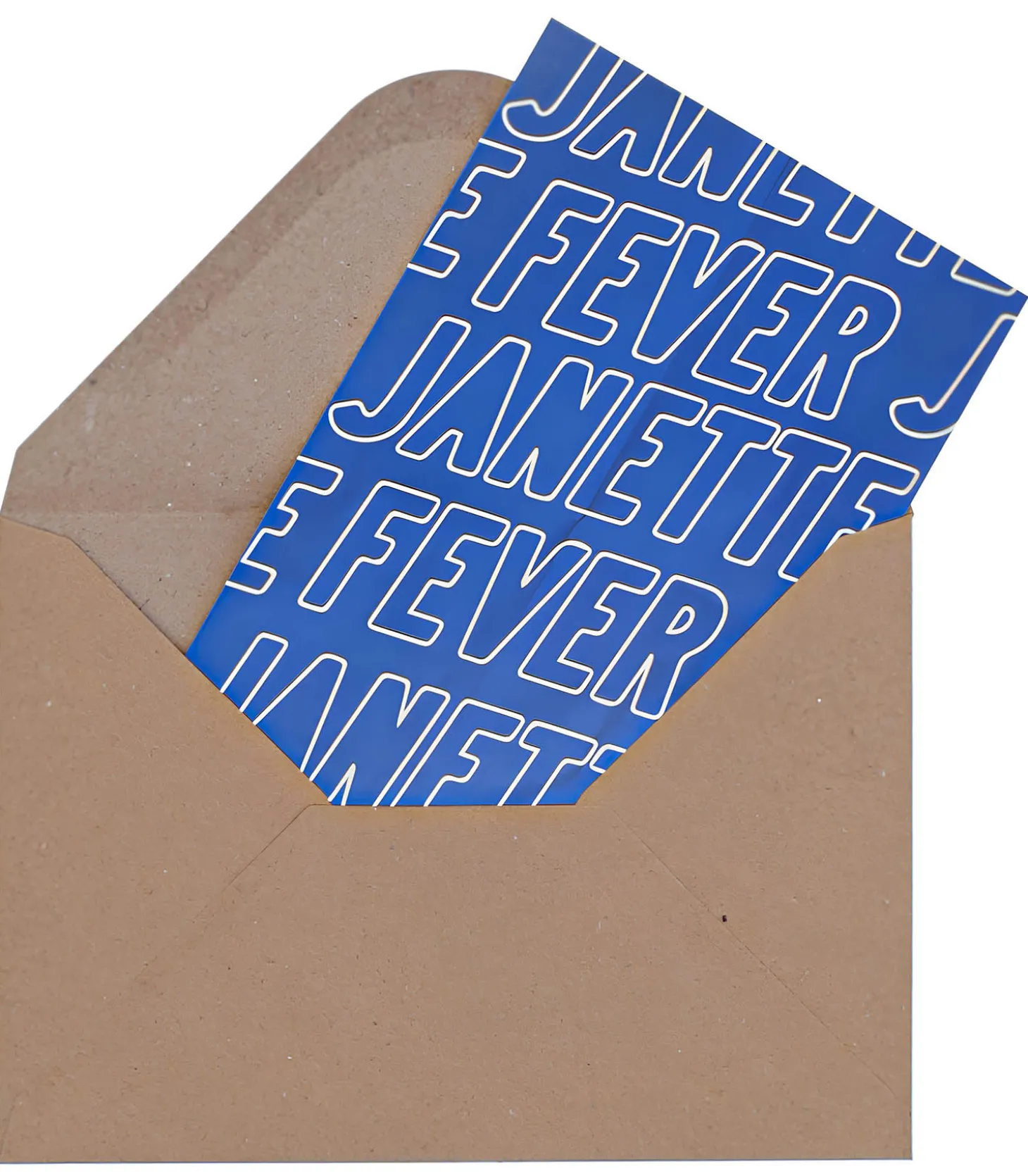 Carte de voeux Janette Fever Bleu-LES BONNES SOEURS Flash Sale