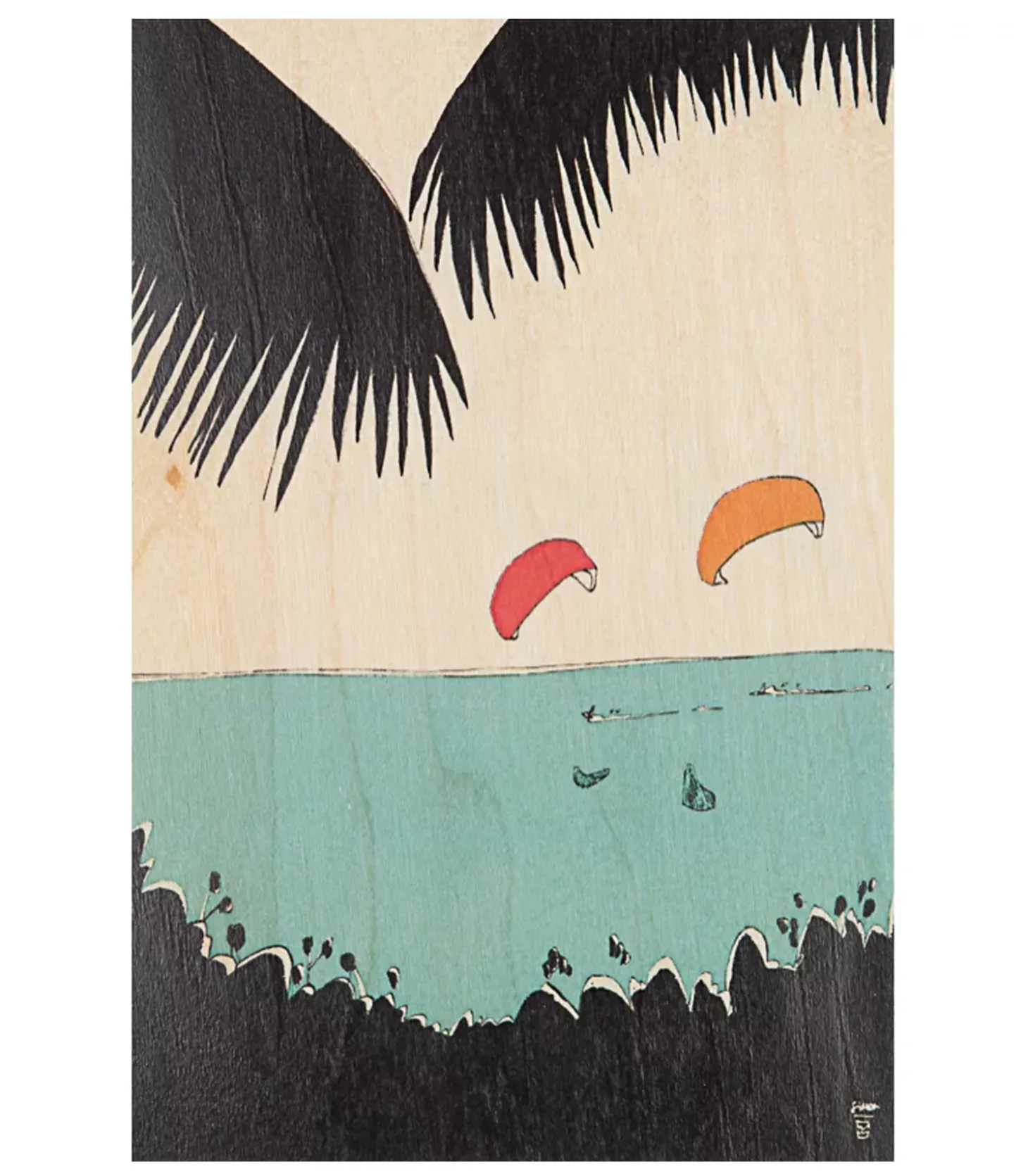 Carte postale en bois Ride Kite-Woodhi Cheap