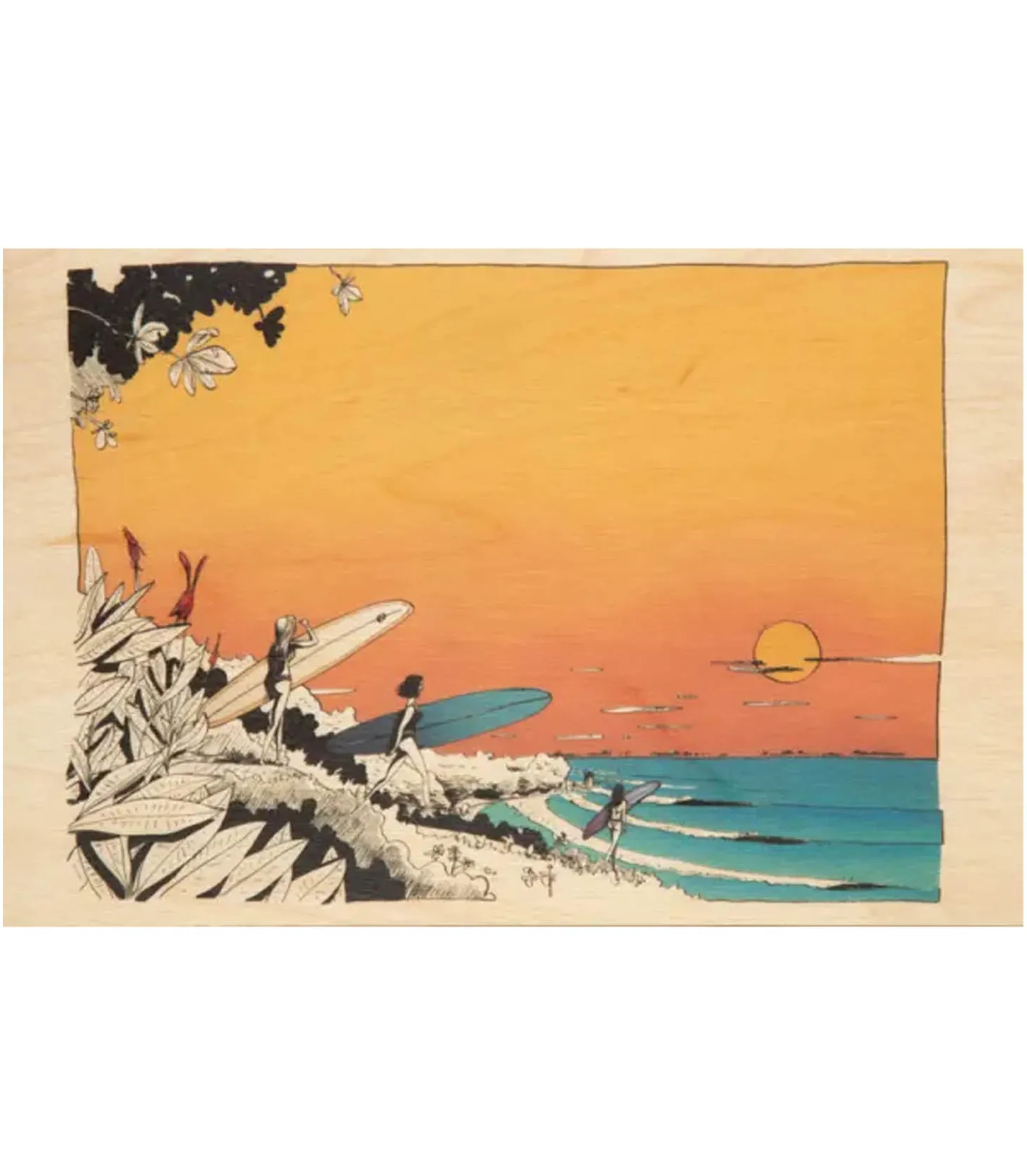 Carte postale en bois Ride Let's Go Surfing-Woodhi Clearance