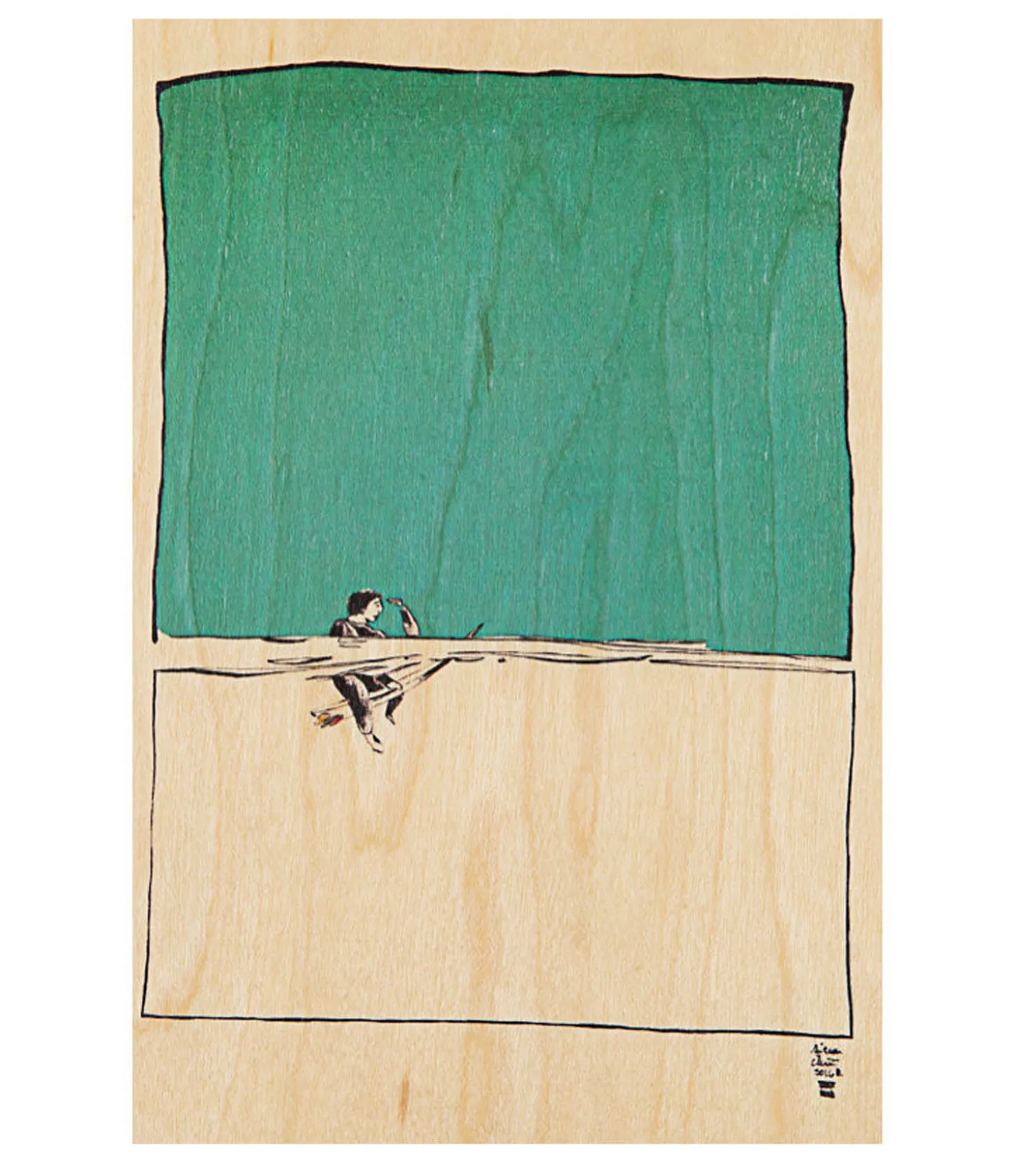 Carte postale en bois Ride Wait-Woodhi Cheap