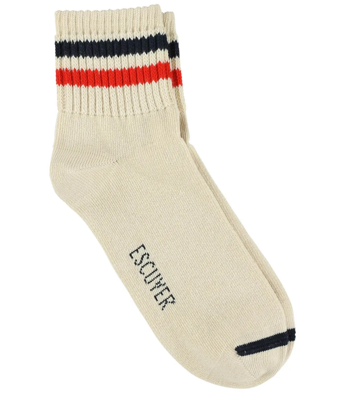 Chaussettes homme Ankle Ecru/ Blue/Orange-Escuyer New