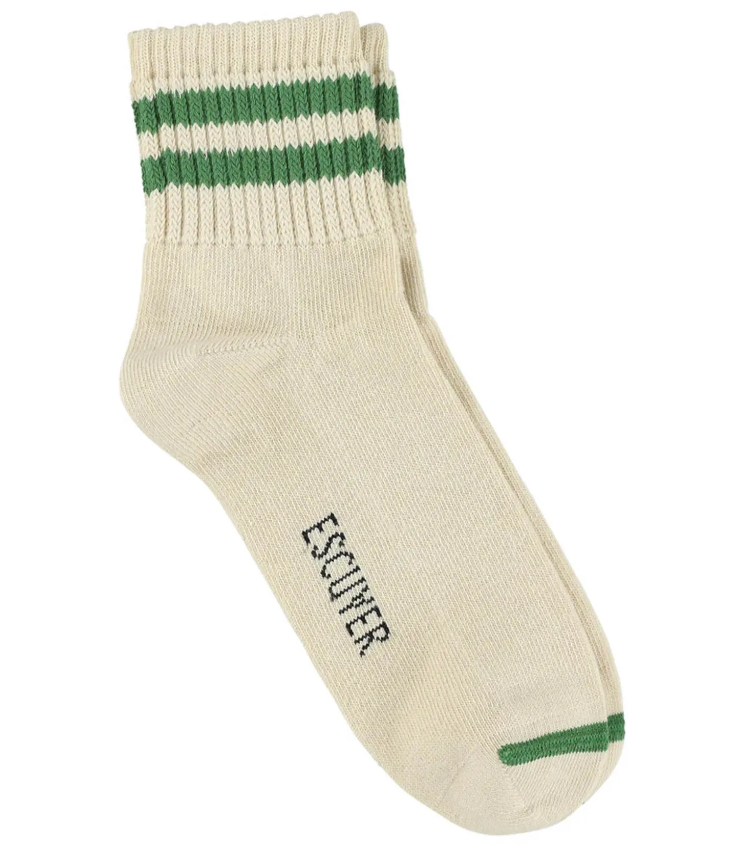 Chaussettes homme Ankle Ecru Green-Escuyer Discount