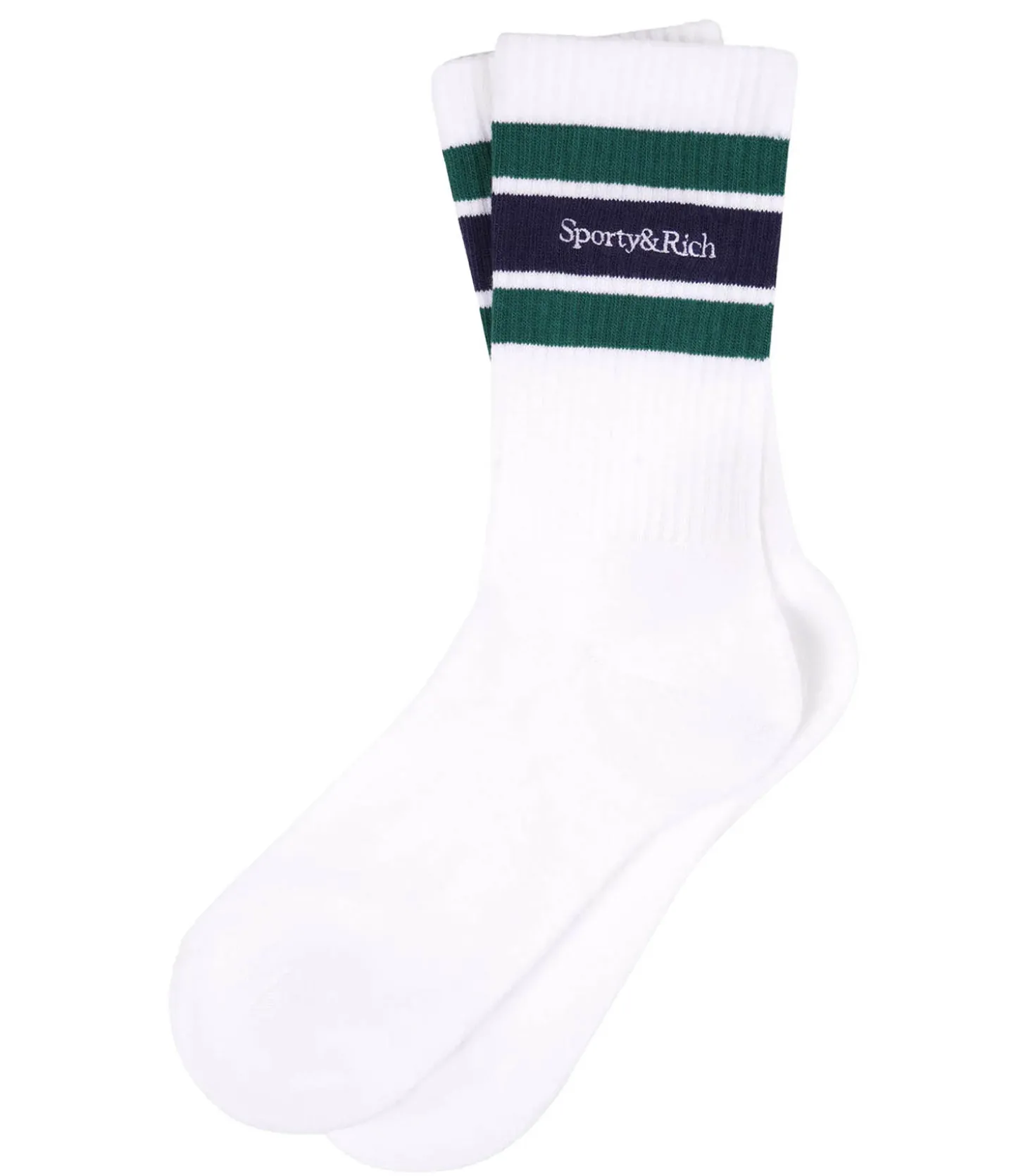 Chaussettes Serif Logo striped White/Alpine-Sporty & Rich Sale