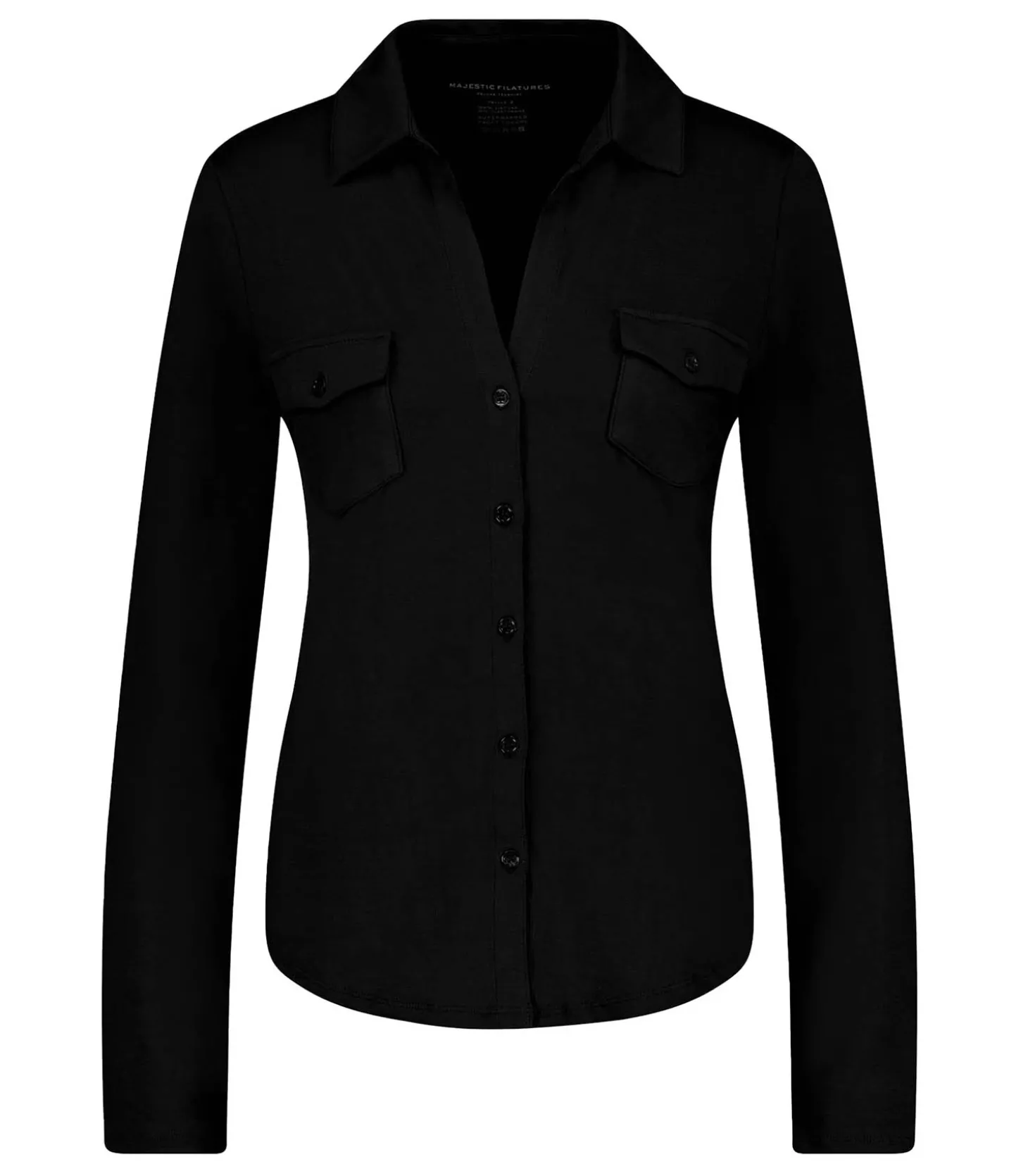 Chemise Anna Manches Longues Noir-Majestic Filatures Cheap