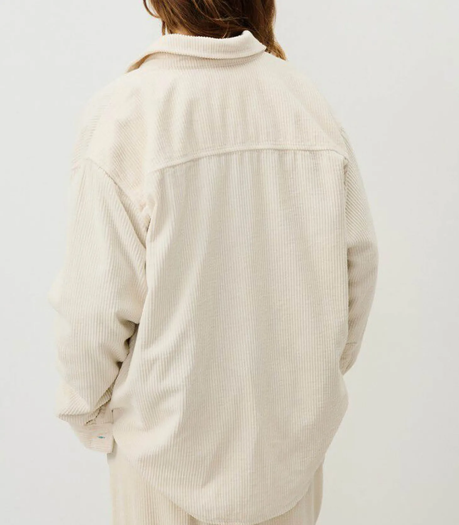 Chemise en Velours Côtelé Padow Ecru Vintage-American Vintage Flash Sale
