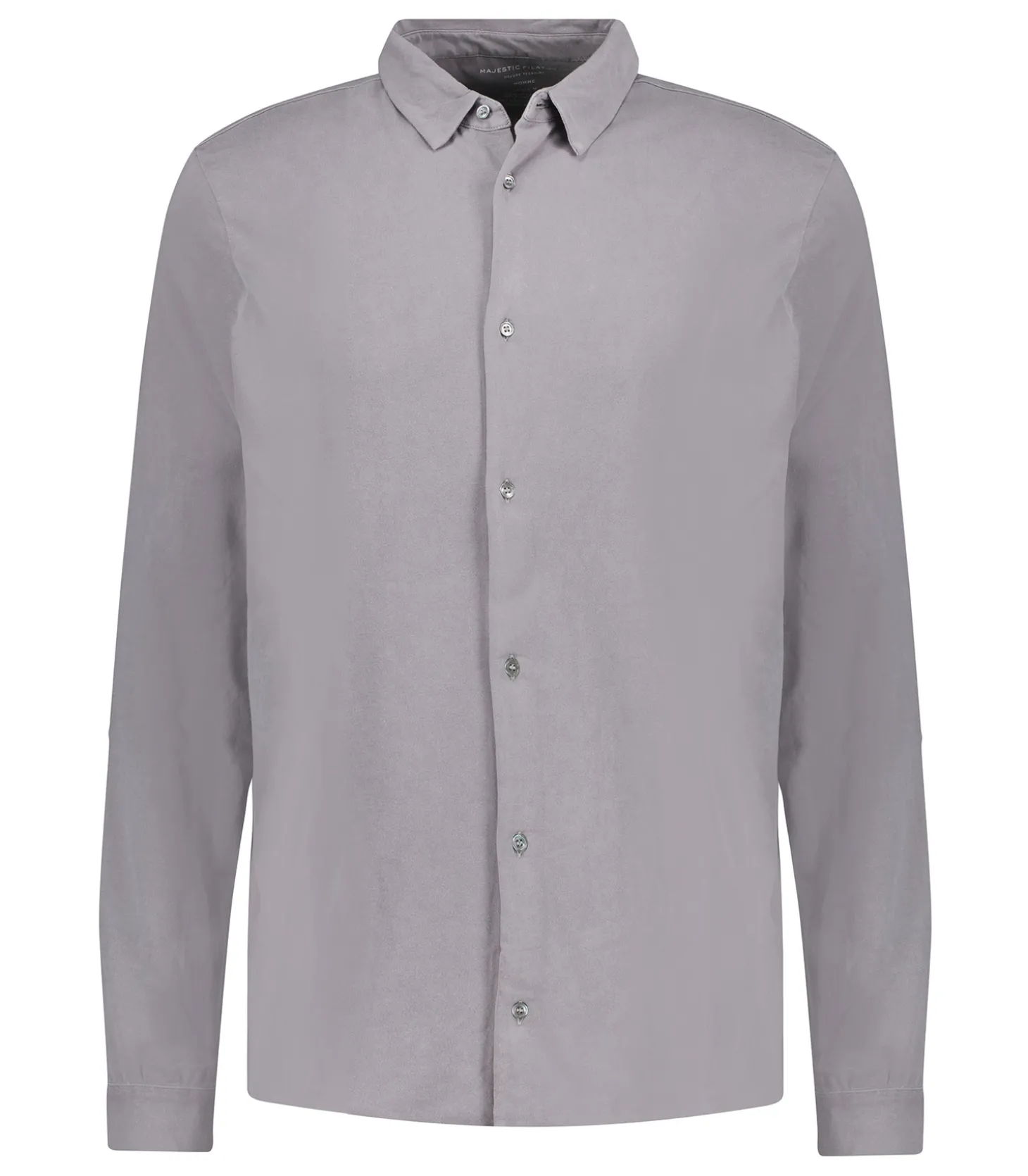 Chemise homme à manches longues Tourterelle-Majestic Filatures Fashion
