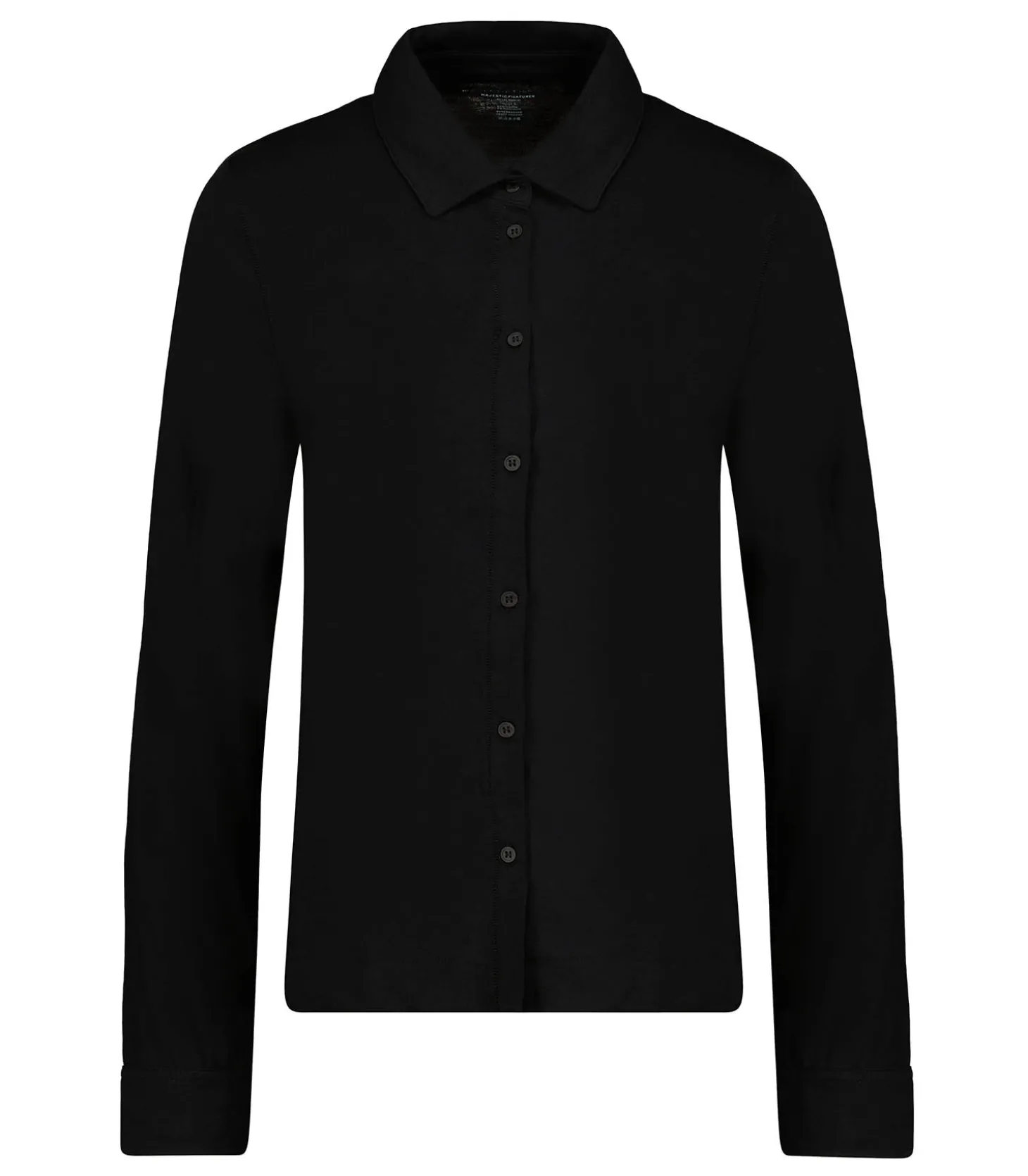 Chemise Manches Longues Noir en Coton-Majestic Filatures Hot