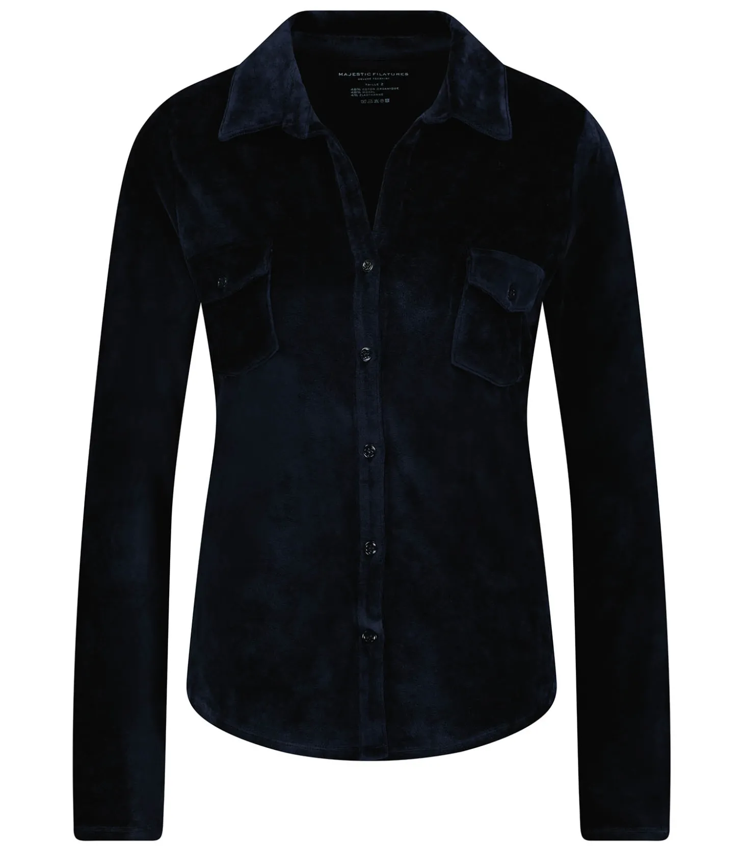 Chemise Marine en Éponge Velours-Majestic Filatures Clearance