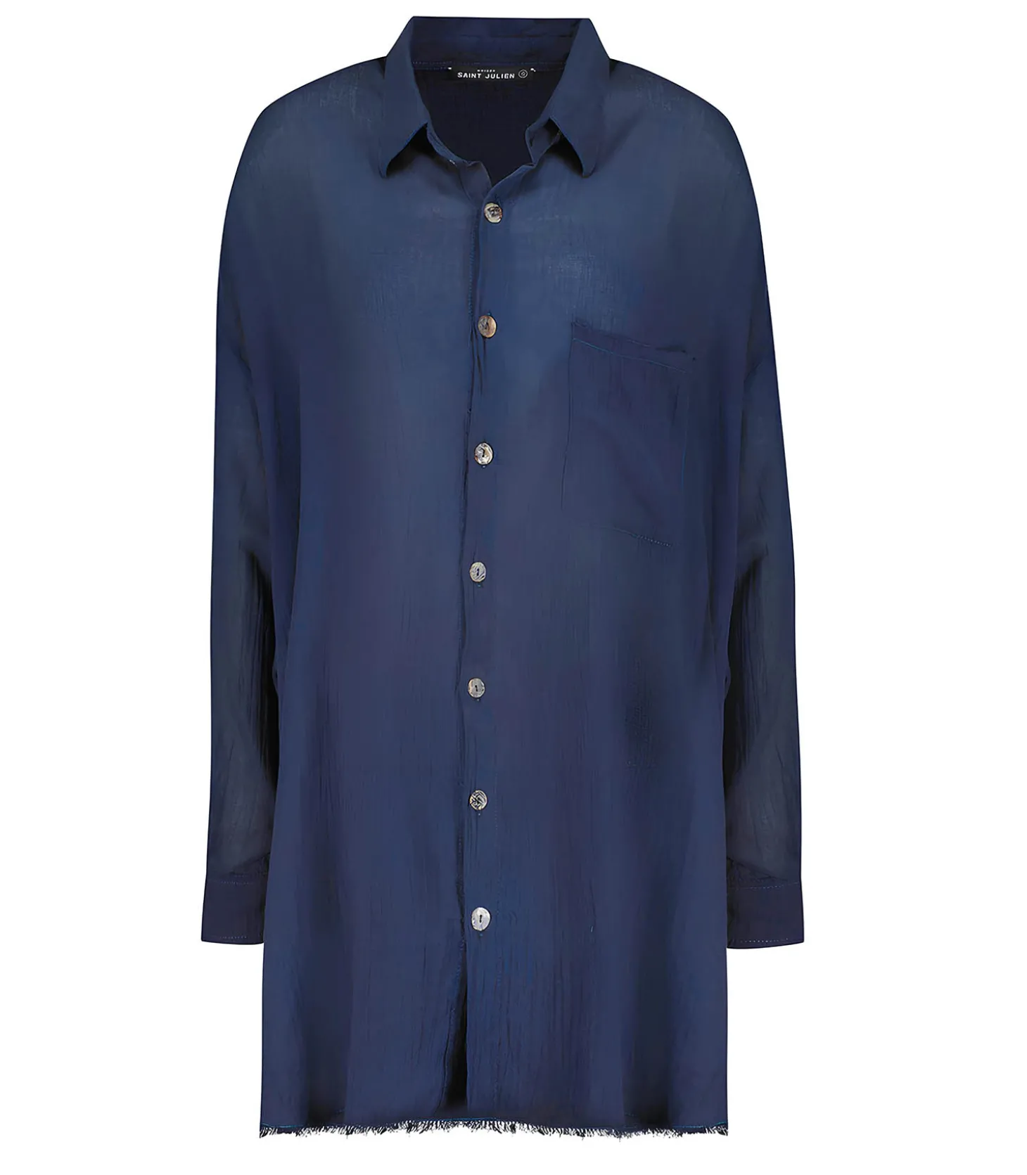 Chemise Oversize Mykonos Bleu Nuit-Maison Saint Julien Online