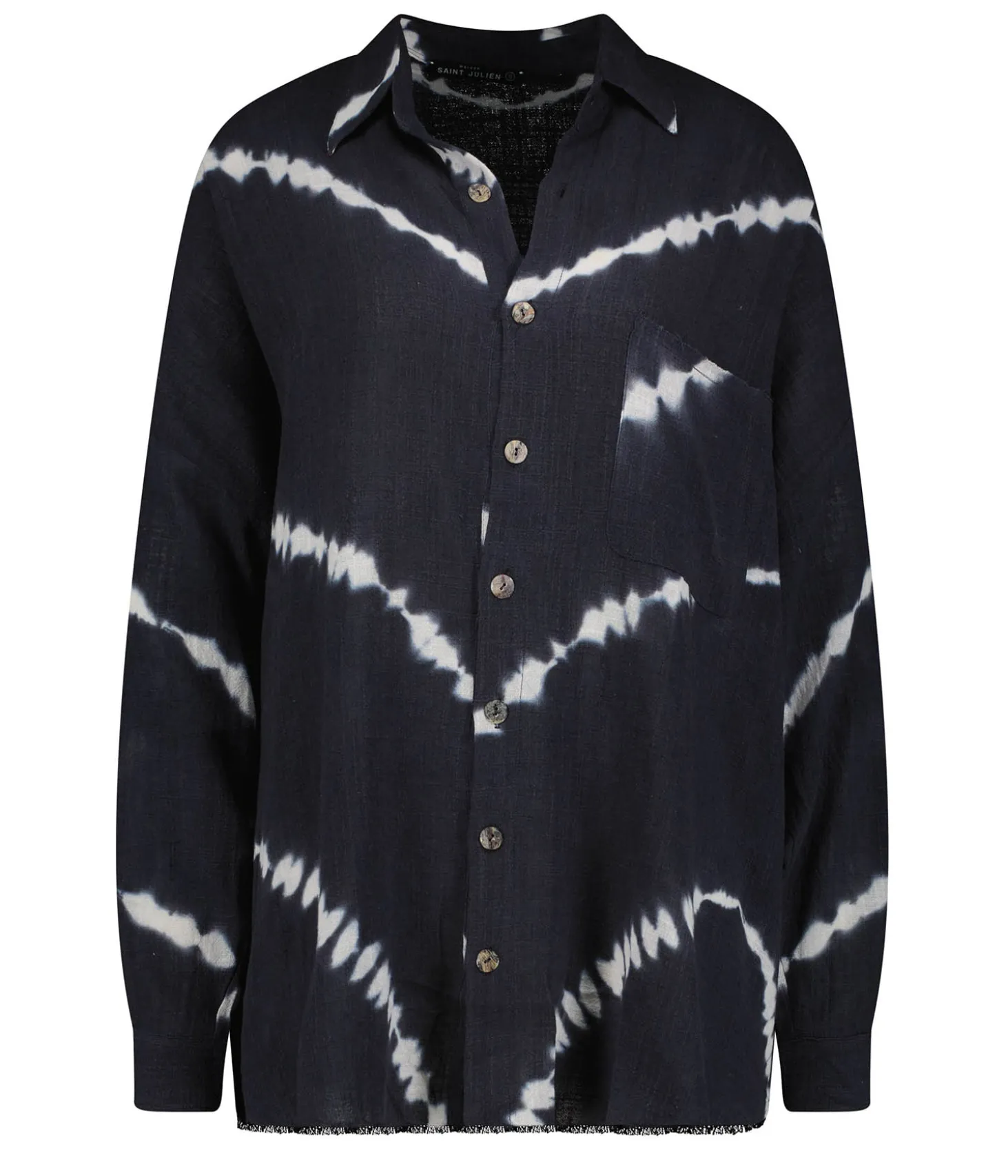Chemise oversize Mykonos Tie & Dye Black Navy-Maison Saint Julien Discount