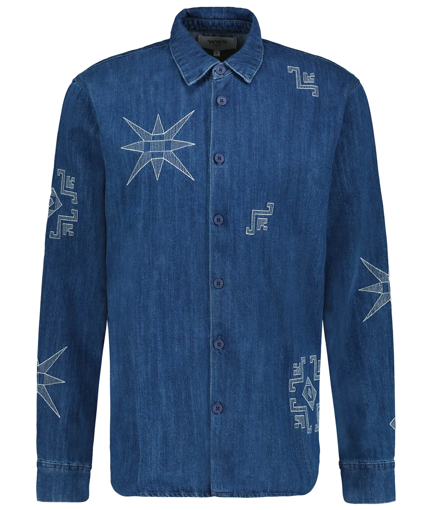 Chemise Trin Denim Beo Embroidery Bleu-Wax London New