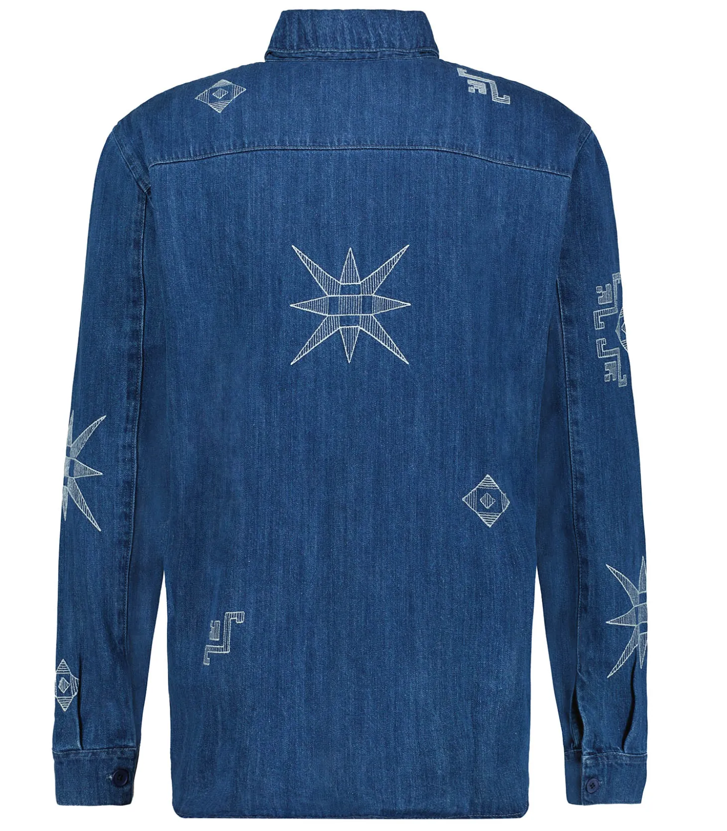 Chemise Trin Denim Beo Embroidery Bleu-Wax London New