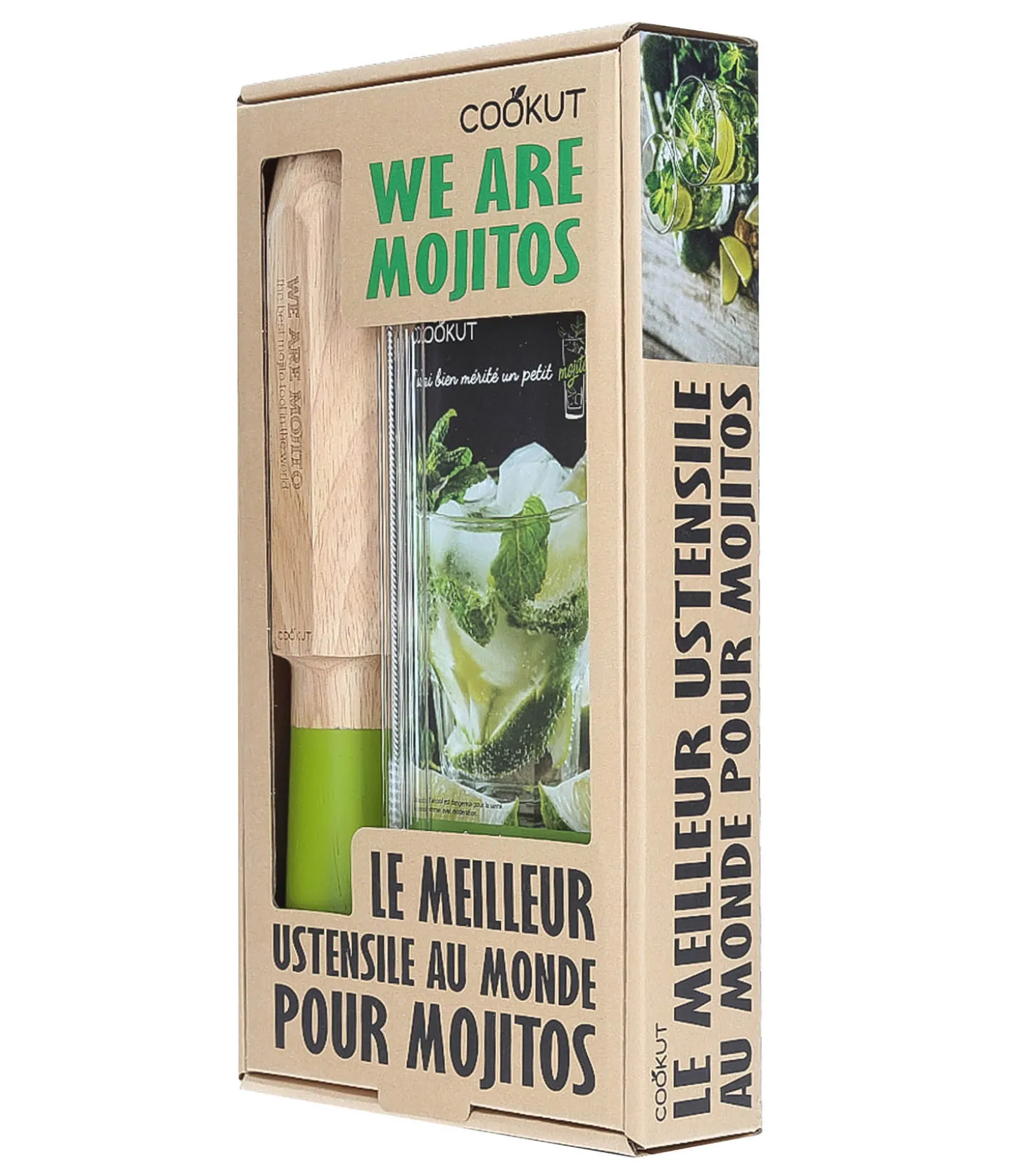 Coffret Cadeau Ustensile Mojito, Pailles, Livre-Cookut Fashion