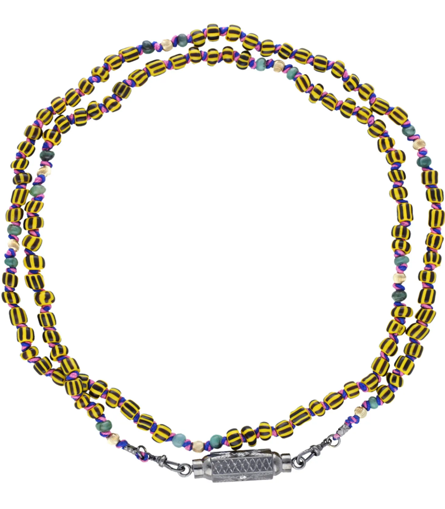 Collier Baby Locket Diamants Or noir & Mauli Ghana Jaune & Noir-Marie Lichtenberg New