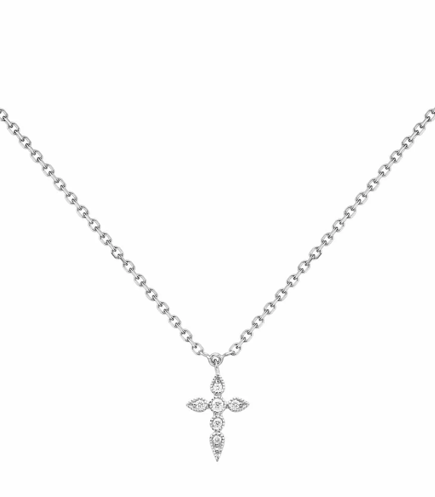Collier Céleste simple Or Blanc et Diamants-Stone Paris Flash Sale