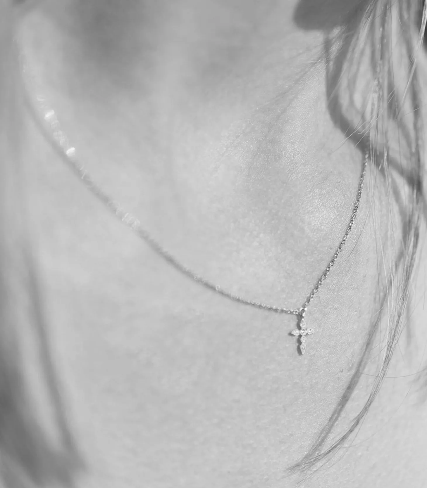 Collier Céleste simple Or Blanc et Diamants-Stone Paris Flash Sale