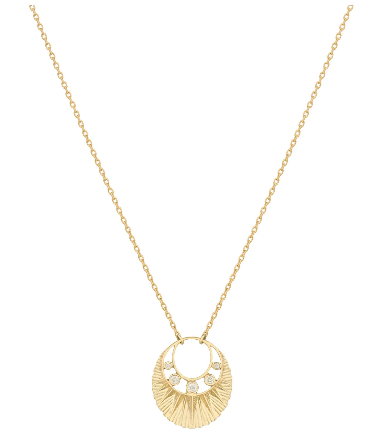 Collier Croissant de Lune à Cinq Diamants-Céline Daoust Fashion
