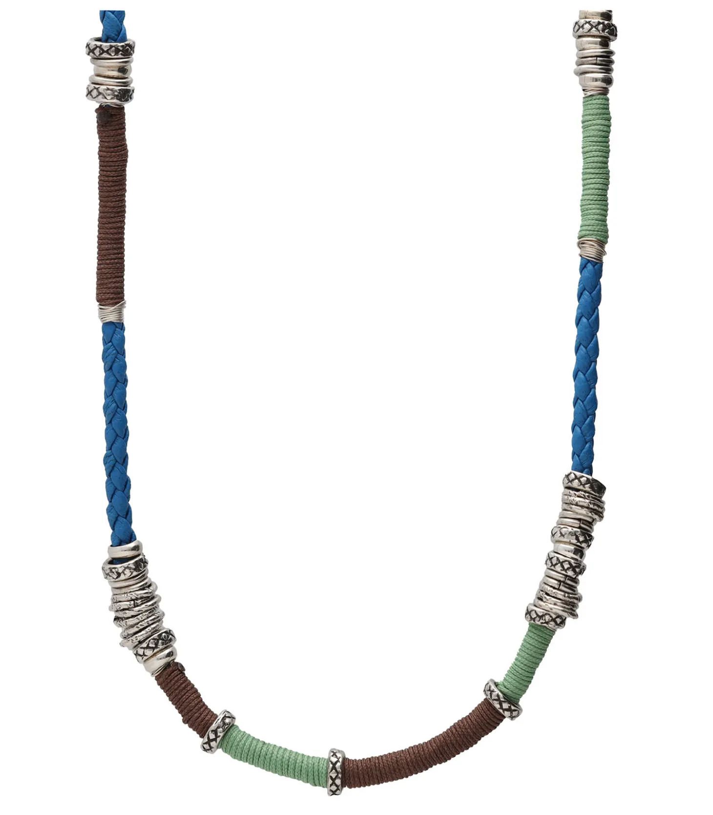 Collier homme Marceau argenté Bleu-Gas Bijoux Best Sale