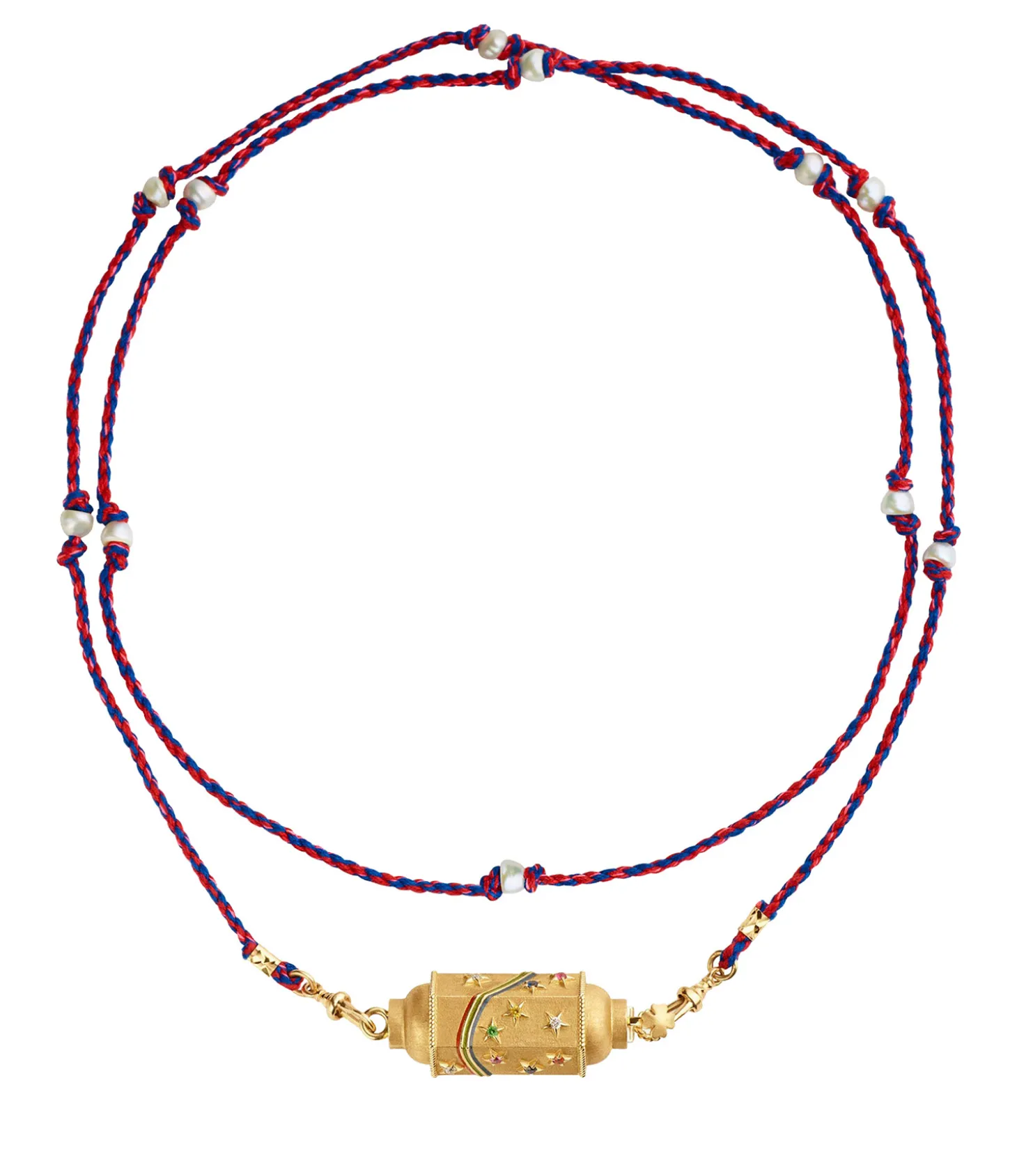 Collier Locket Rainbow Star - Mauli Red & Navy-Marie Lichtenberg Hot
