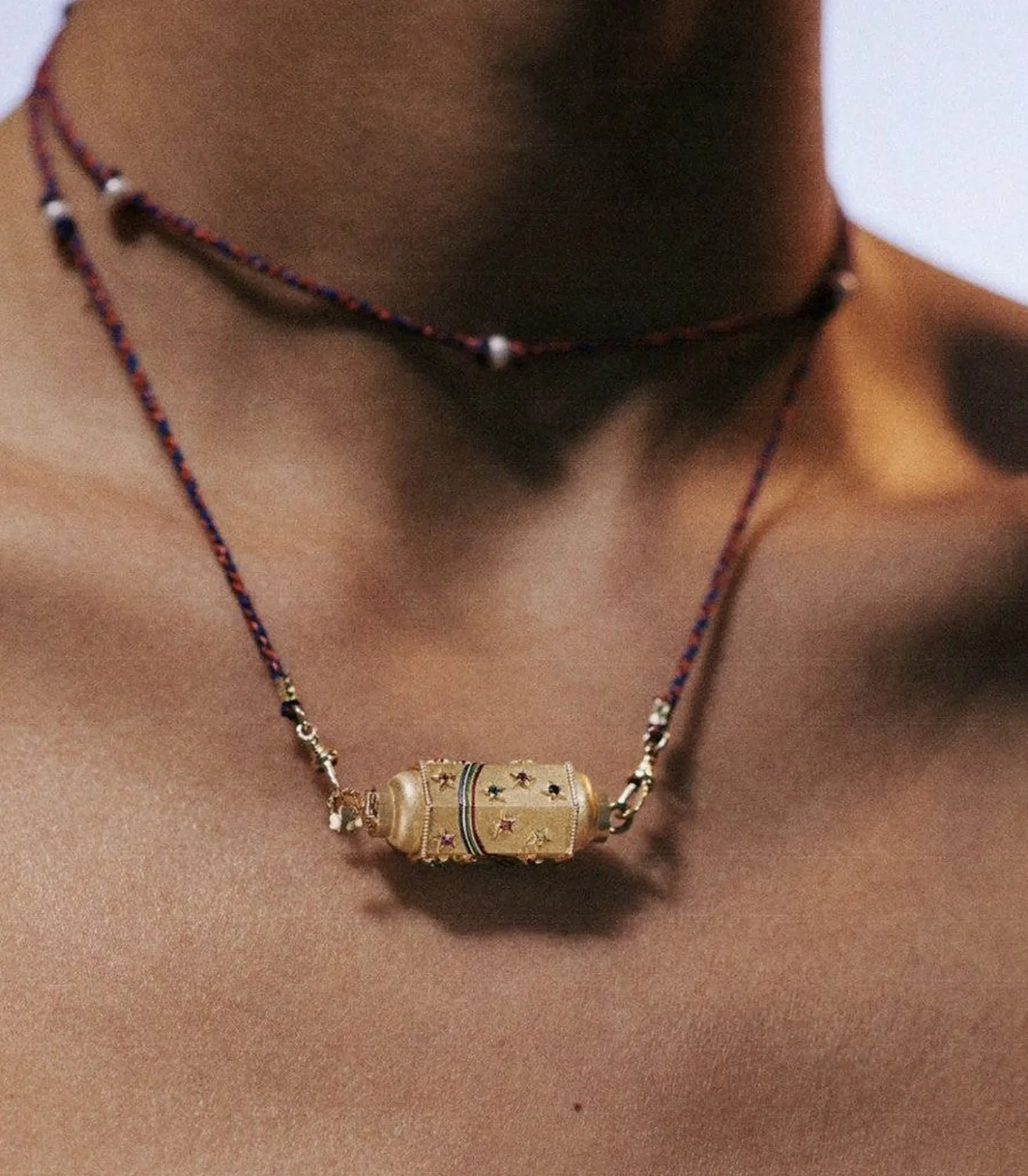 Collier Locket Rainbow Star - Mauli Red & Navy-Marie Lichtenberg Hot