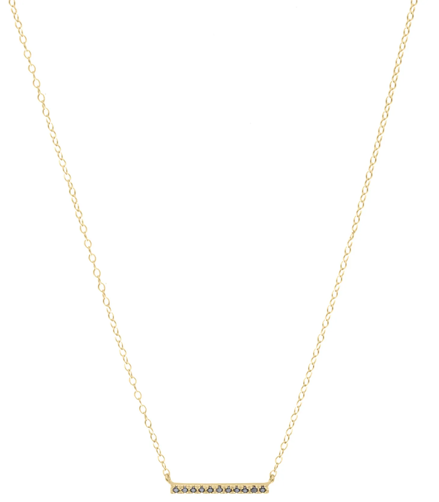 Collier Mini Barre Diamants noirs-And... Paris Cheap