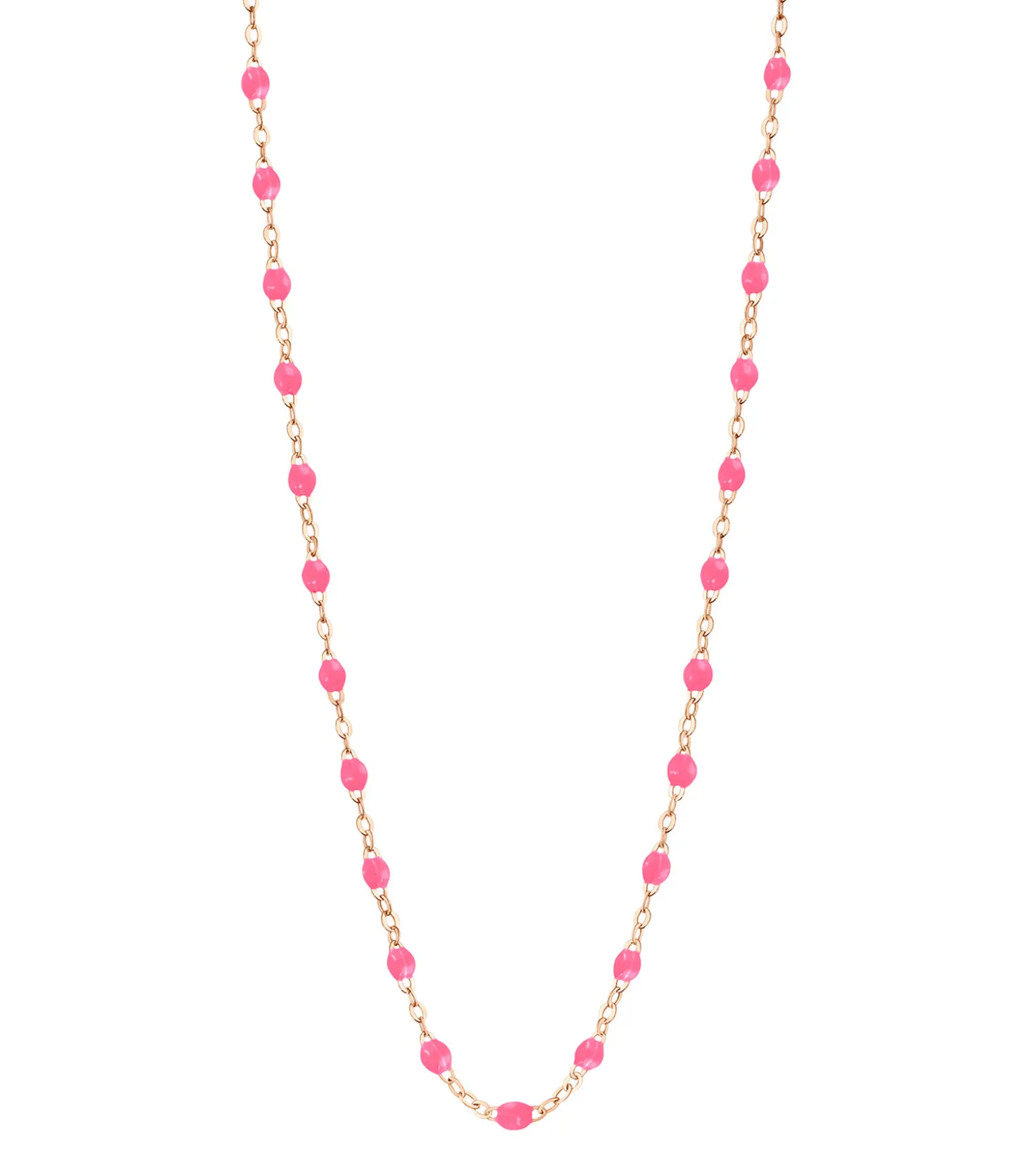Collier or rose et perles de résine fluo 42 cm-Gigi Clozeau Sale