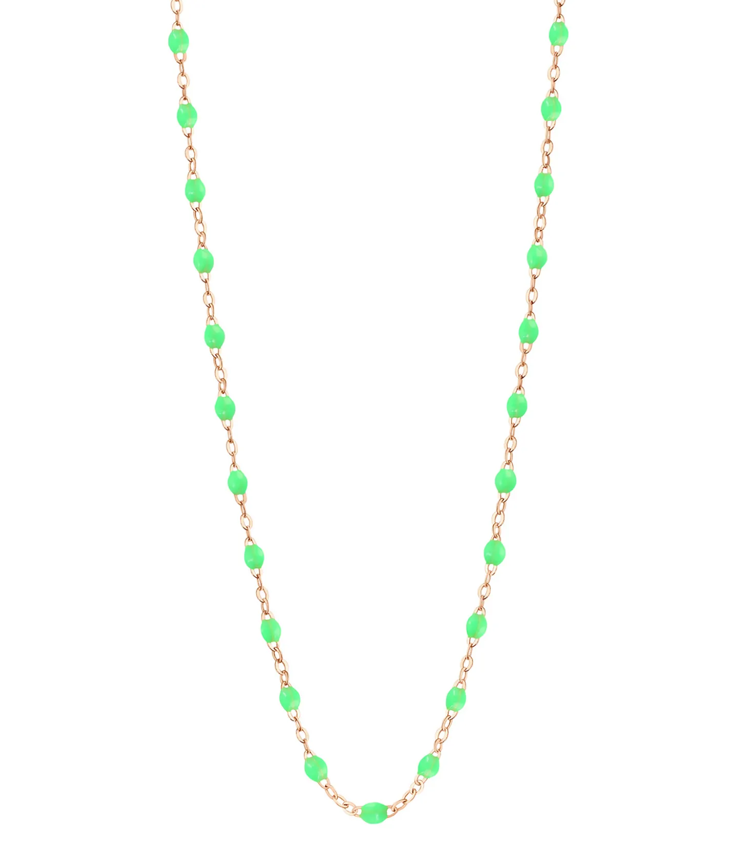 Collier or rose et perles de résine fluo 42 cm-Gigi Clozeau Sale