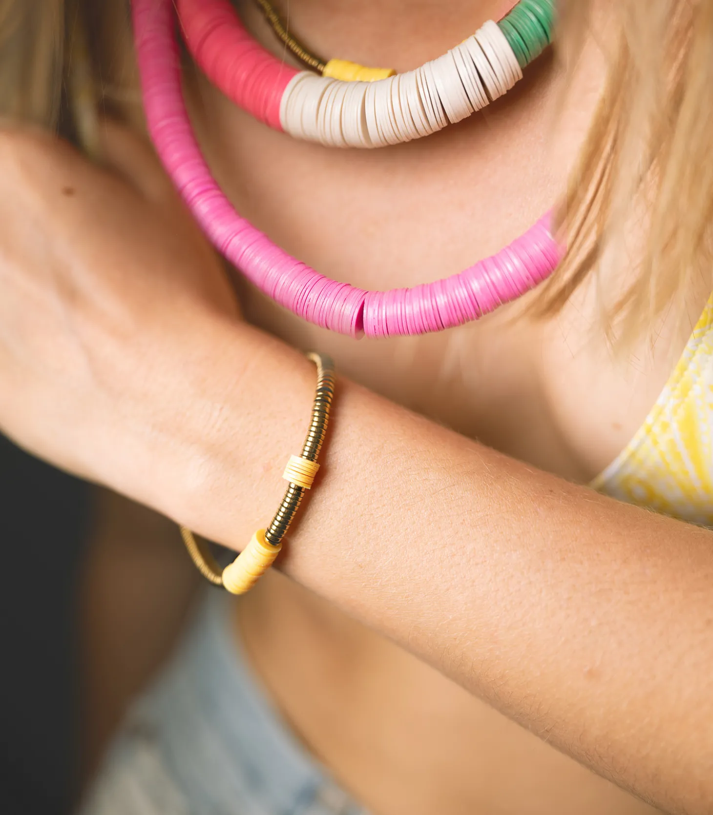Collier Palmier Rose et Jaune x Jane de Boy-Maison Mönik Sale