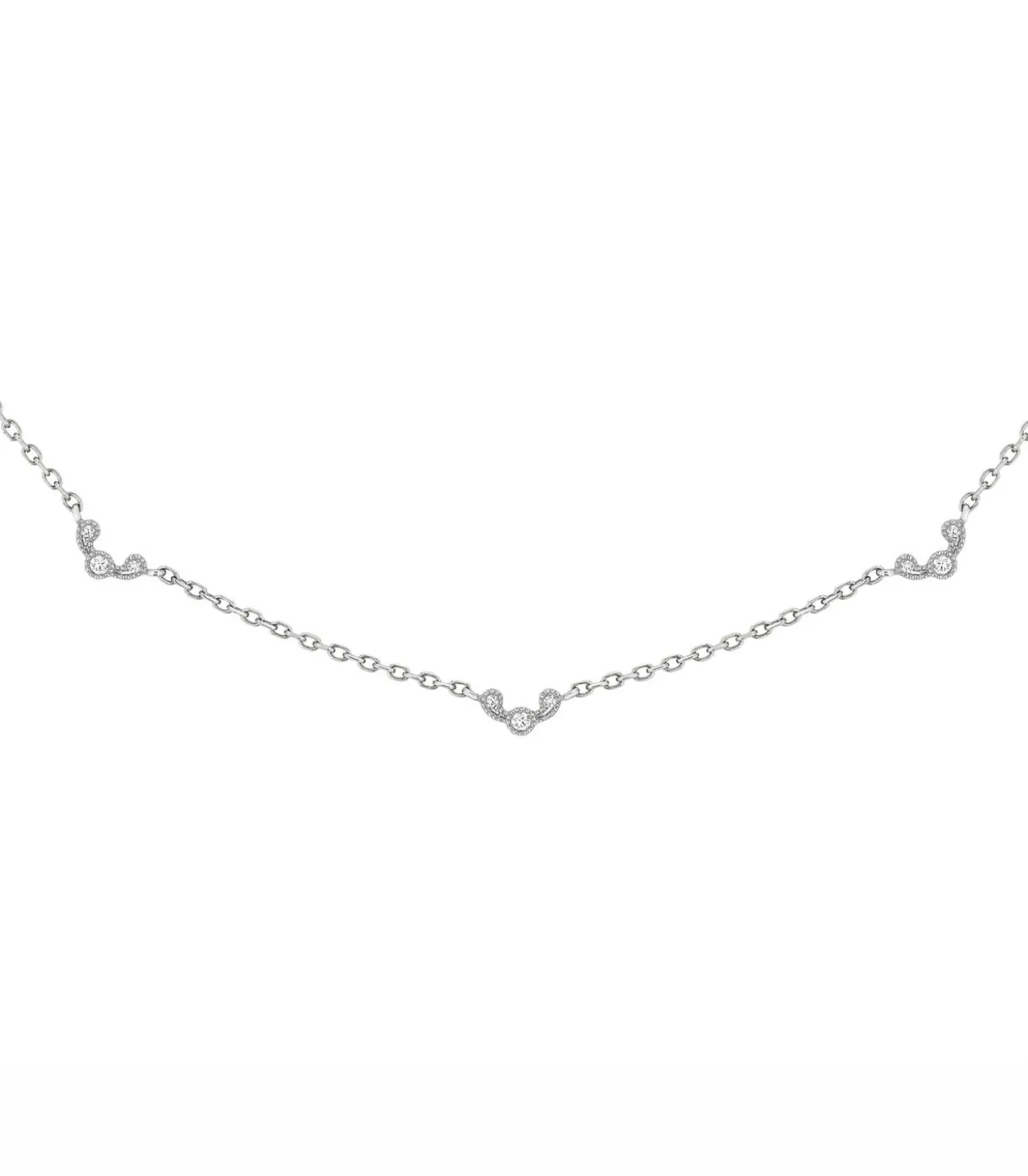 Collier Pluie d'été Or Blanc et Diamants-Stone Paris Best