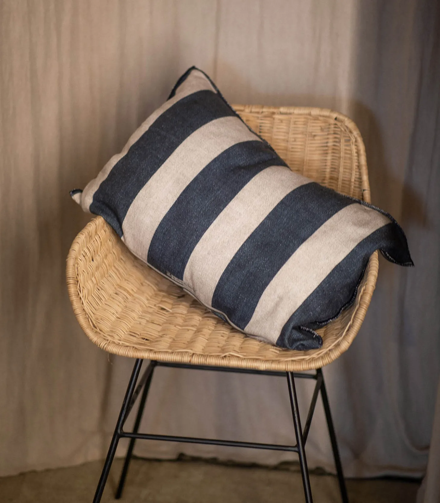 Coussin Vice Versa Toile In & Outdoor Bayadère-Maison de Vacances Cheap