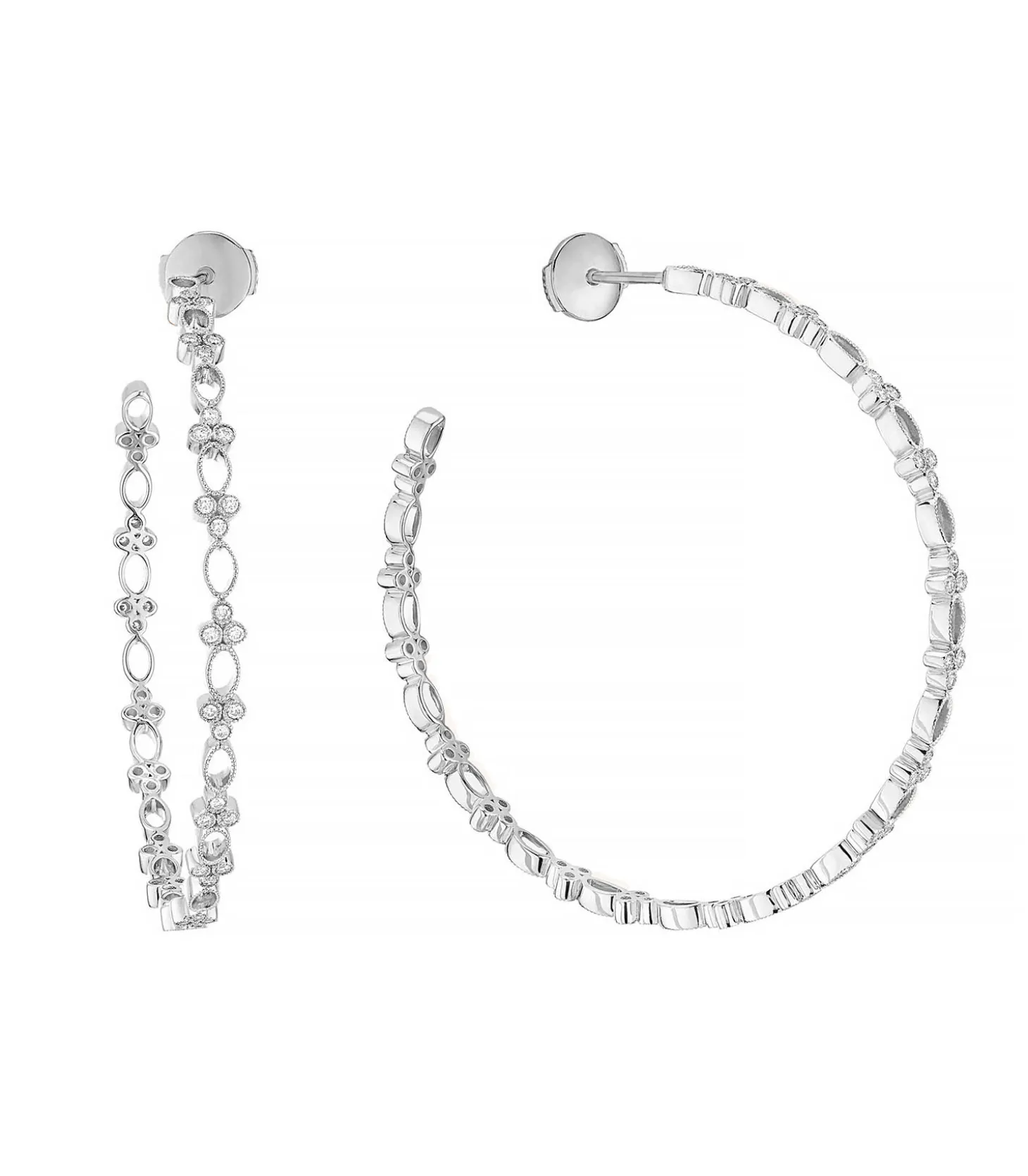 Créoles volupté en or blanc-Stone Paris Best Sale