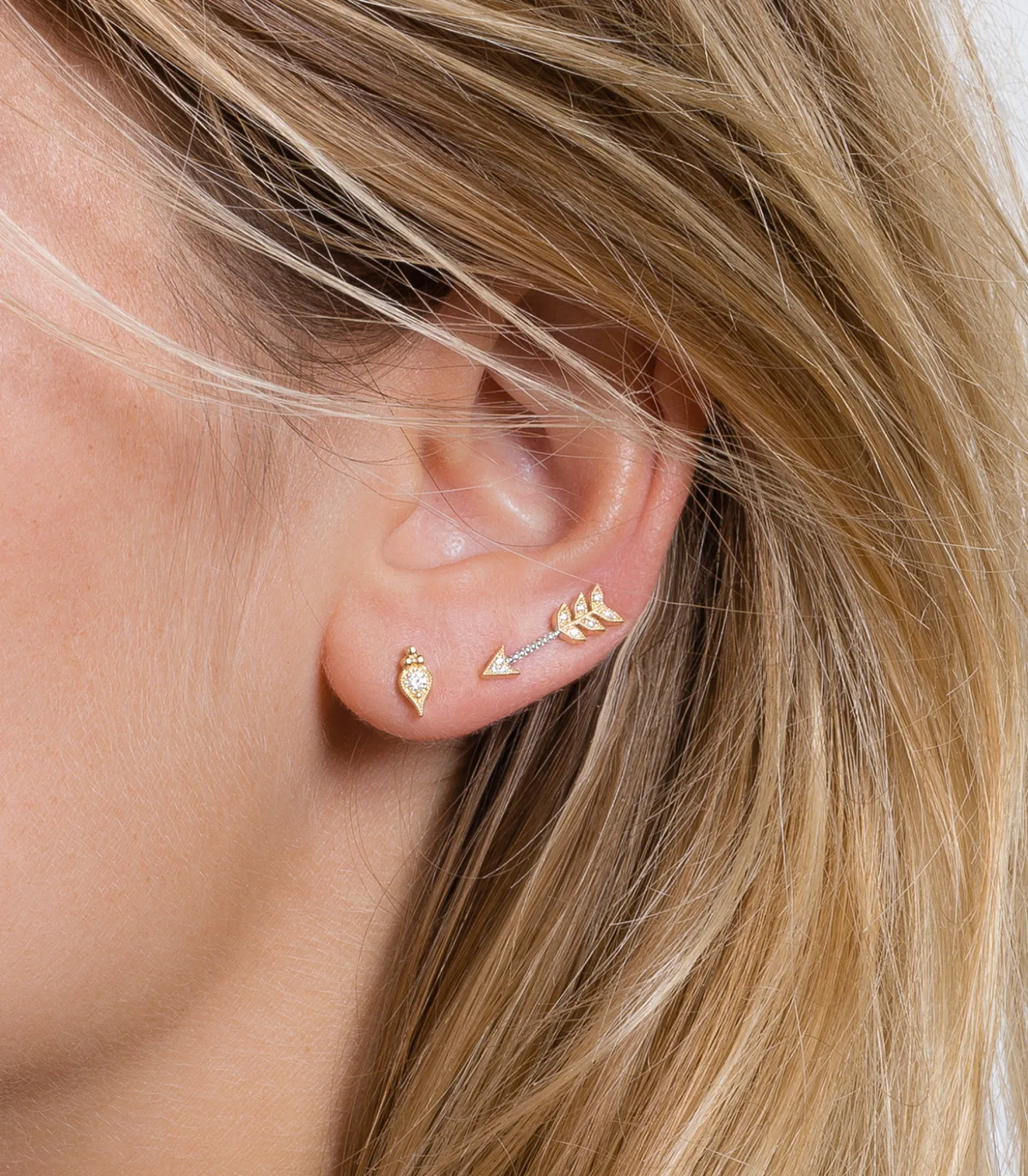 Cry me a river boucle d'oreille or jaune et diamant-Stone Paris Best