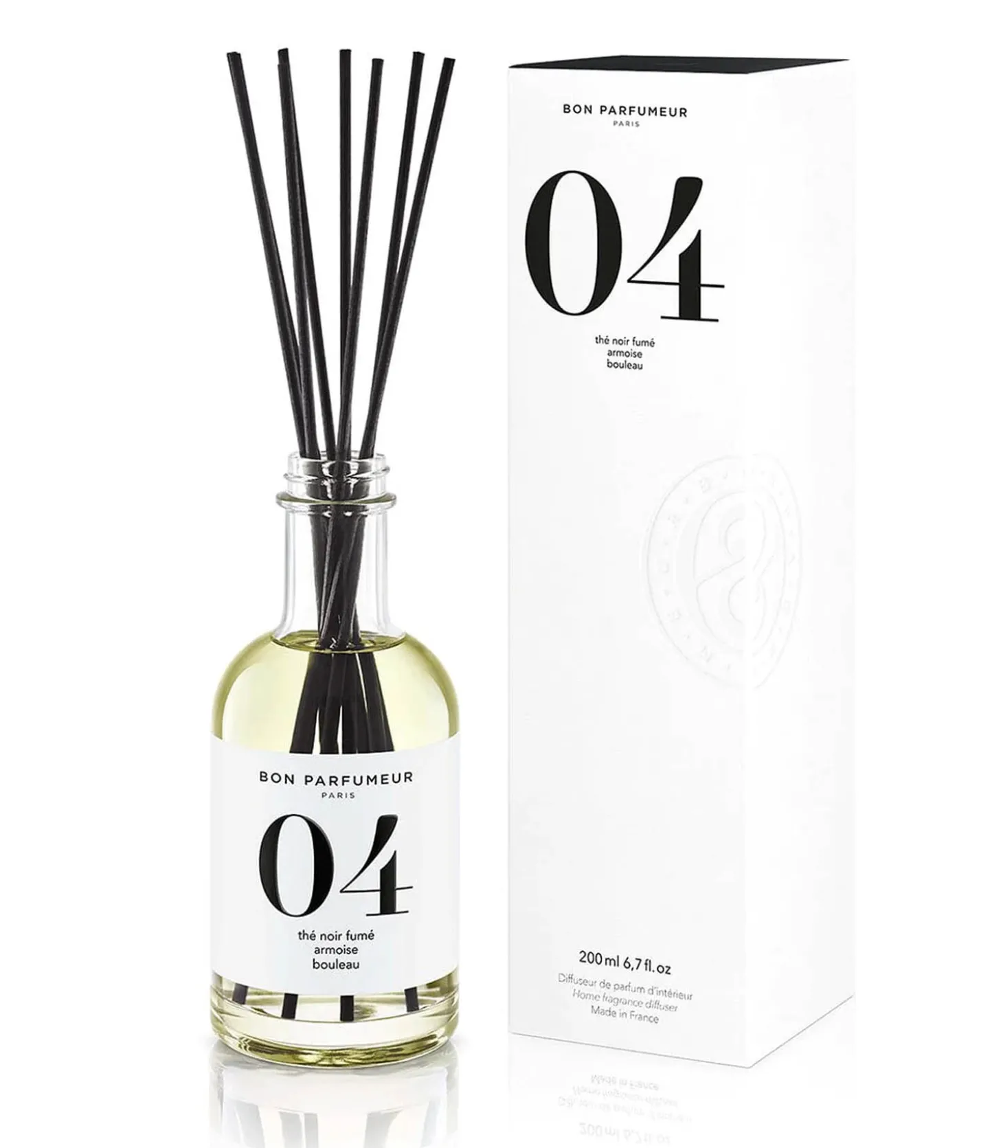Diffuseur de parfum d’intérieur 04 Thé Noir Fumé, Armoise et Bouleau 200 ml-Bon Parfumeur Outlet