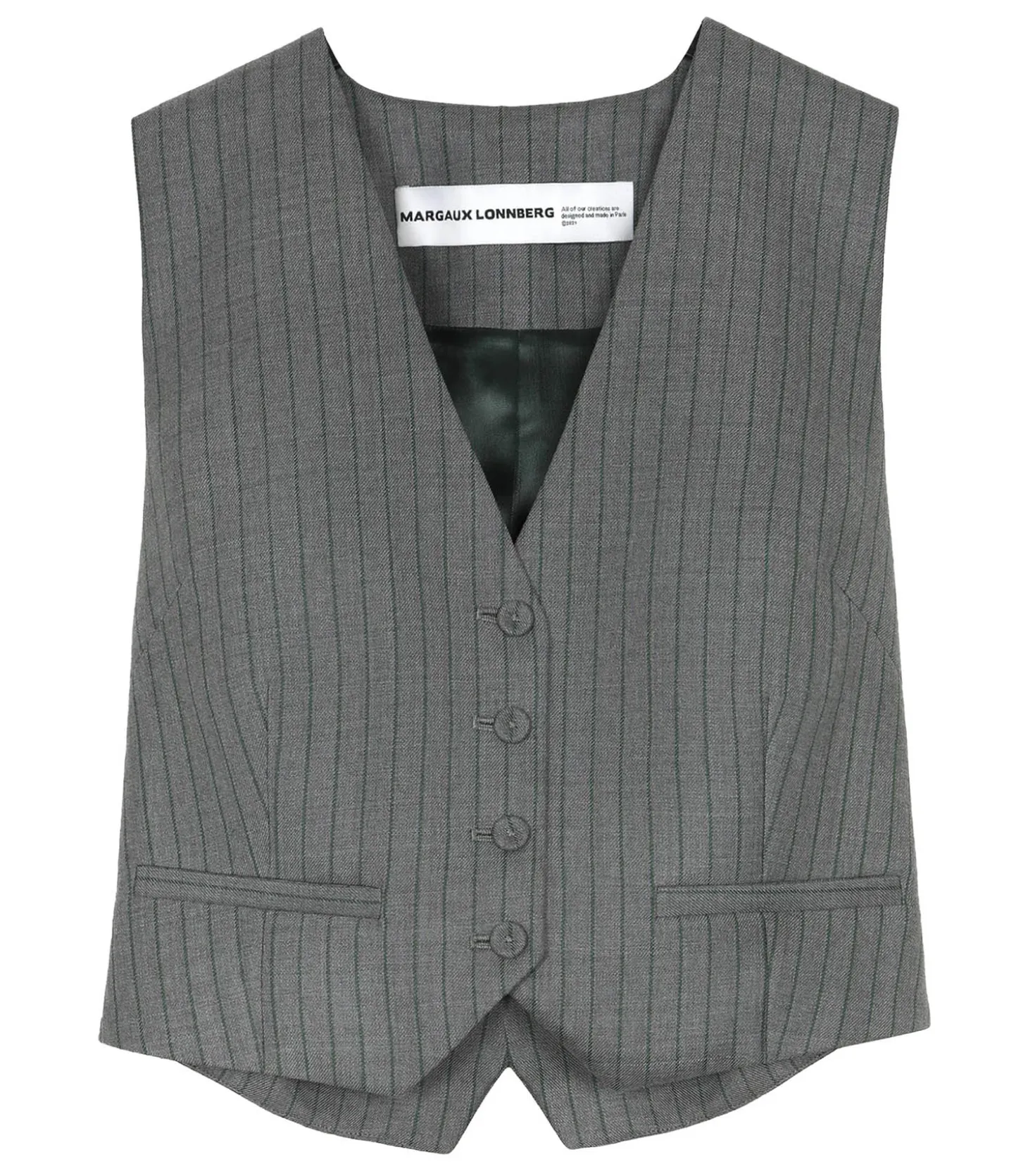 Gilet sans manches Dee Green Stripes-Margaux Lonnberg Flash Sale