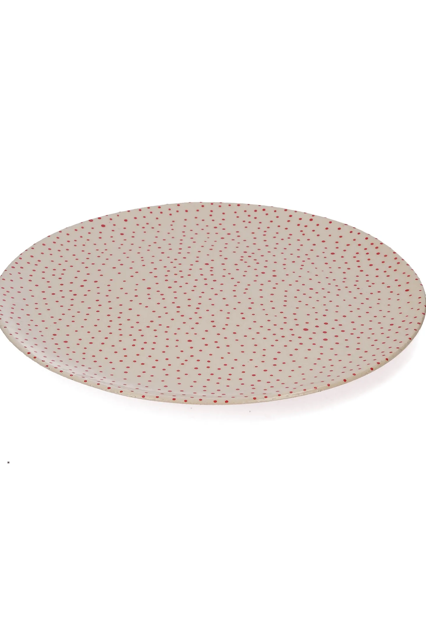 Grande assiette en céramique "Pois rouges"-Three Seven Clearance