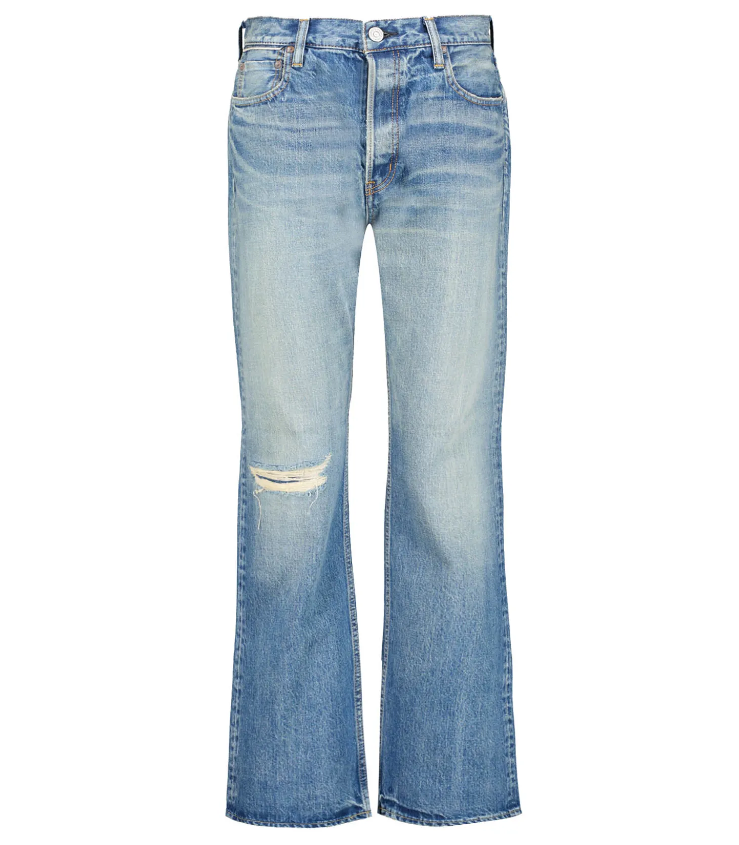 Jean McKellar Wide Straight Selvedge Blue-Moussy Vintage Shop