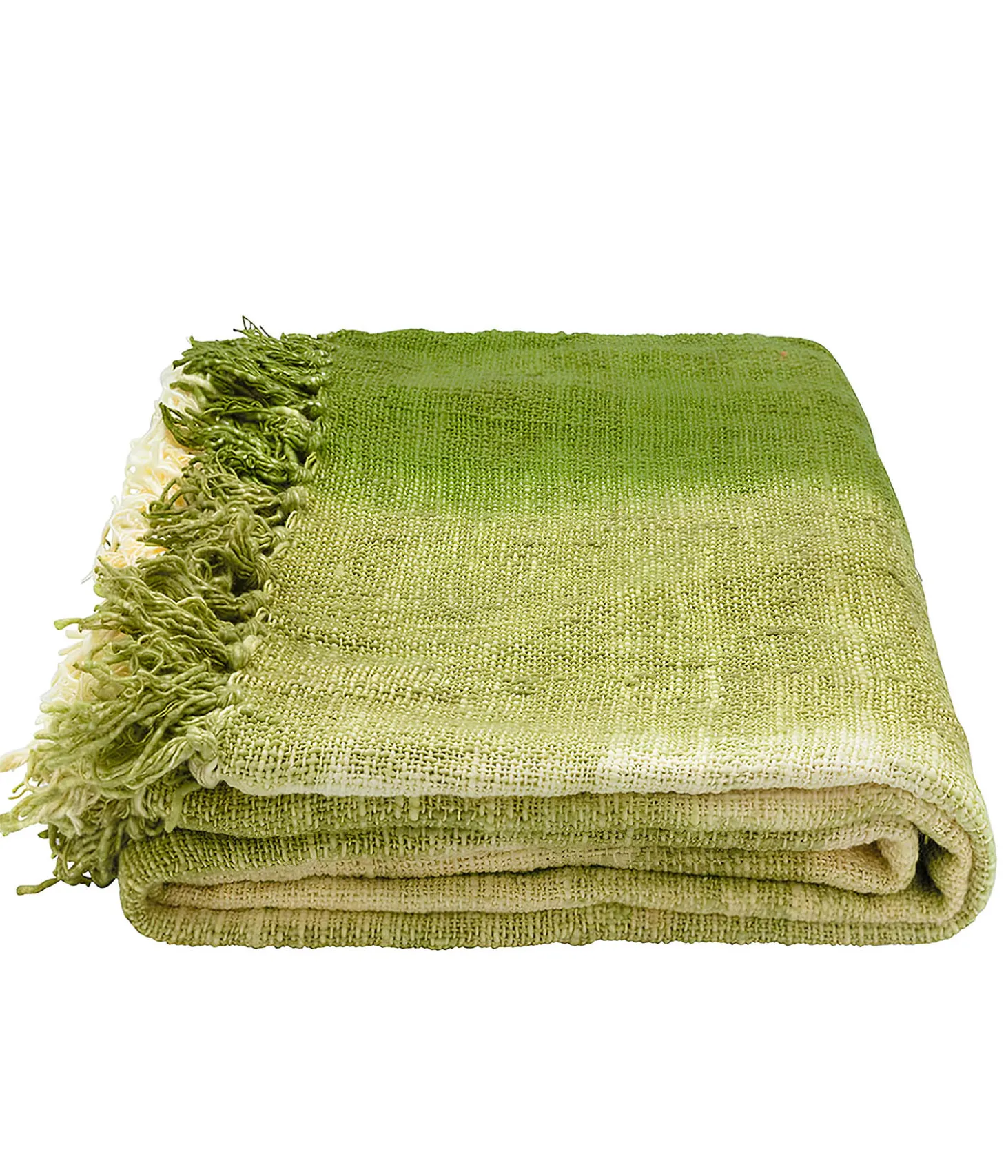 Jeté de Canapé en Coton Recyclé Dégradé Vert-Originalhome Outlet