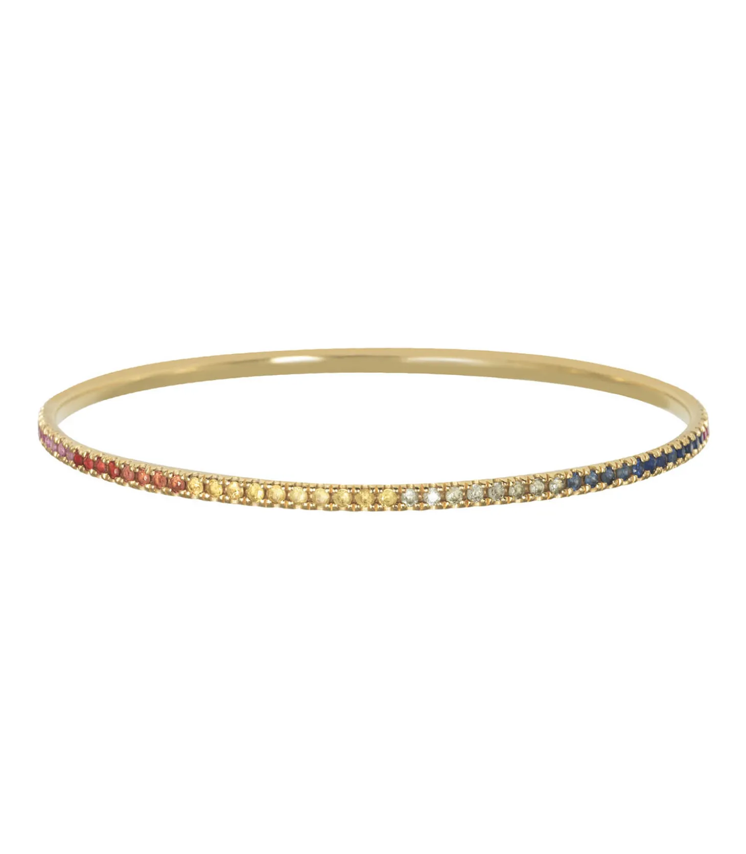 Jonc Bangle multi saphirs en Or-And... Paris New