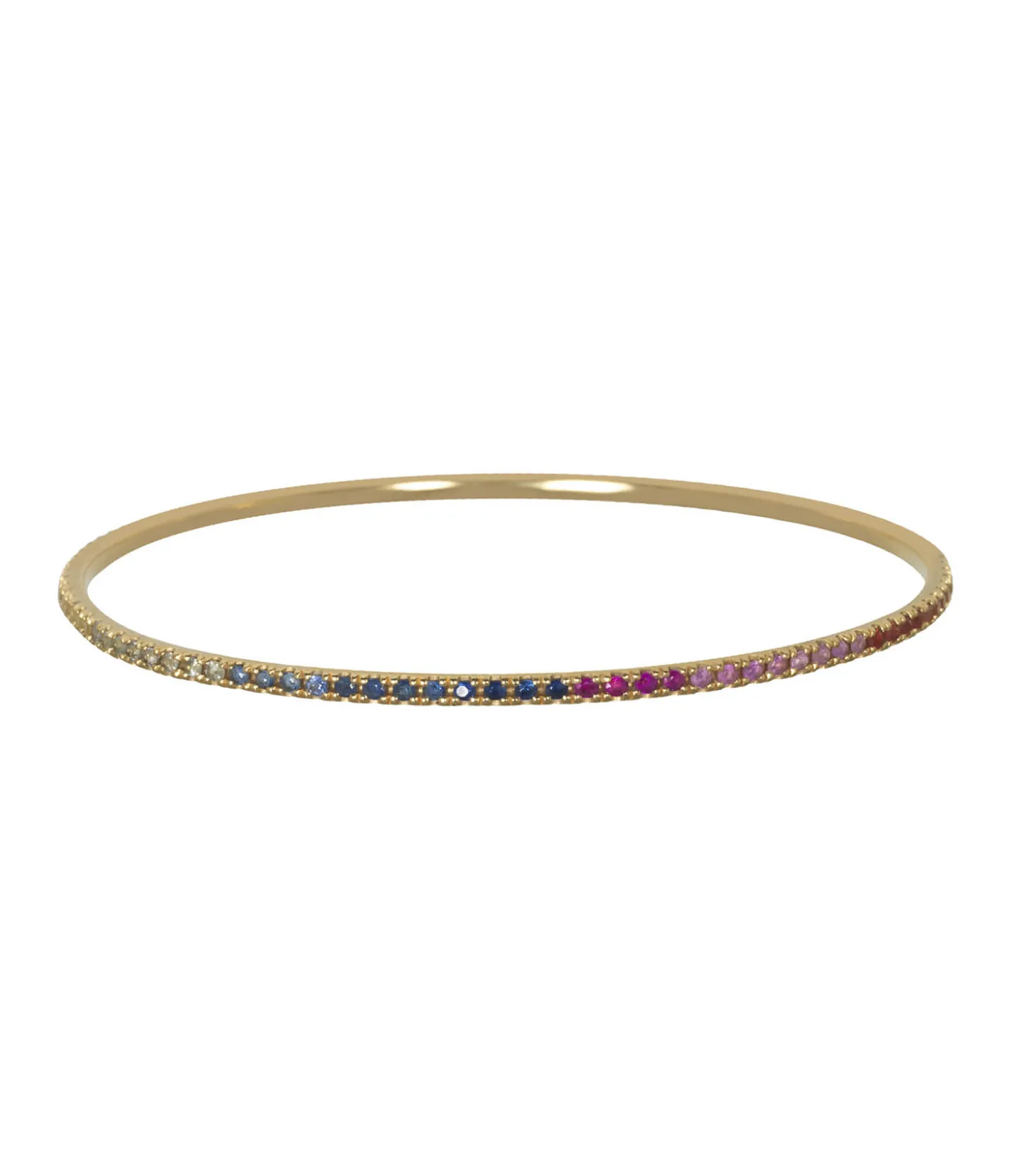 Jonc Bangle multi saphirs en Or-And... Paris New