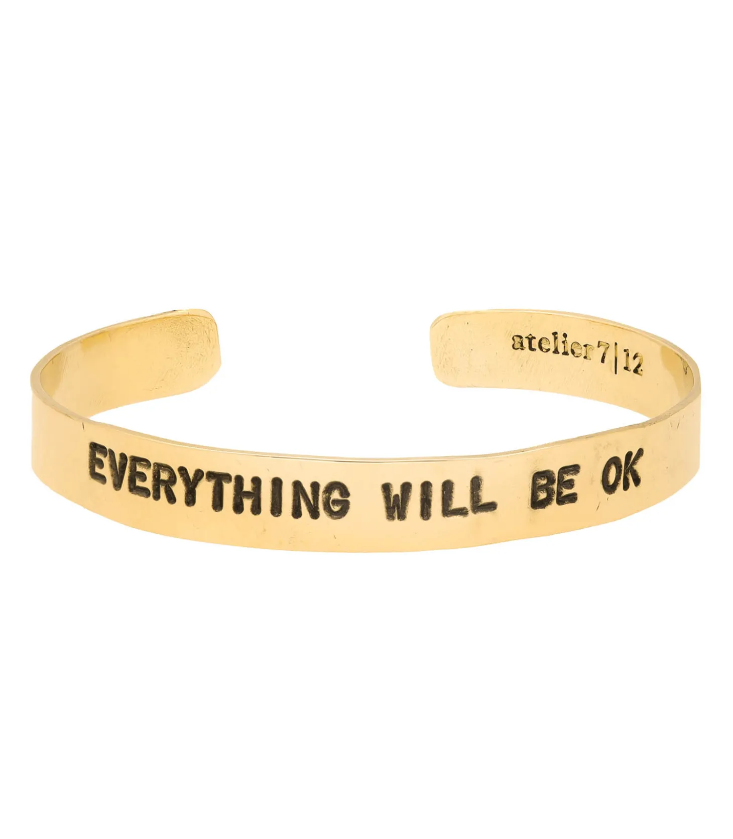 Jonc en laiton gravé Everything Will Be Ok-Atelier 7 | 12 Sale