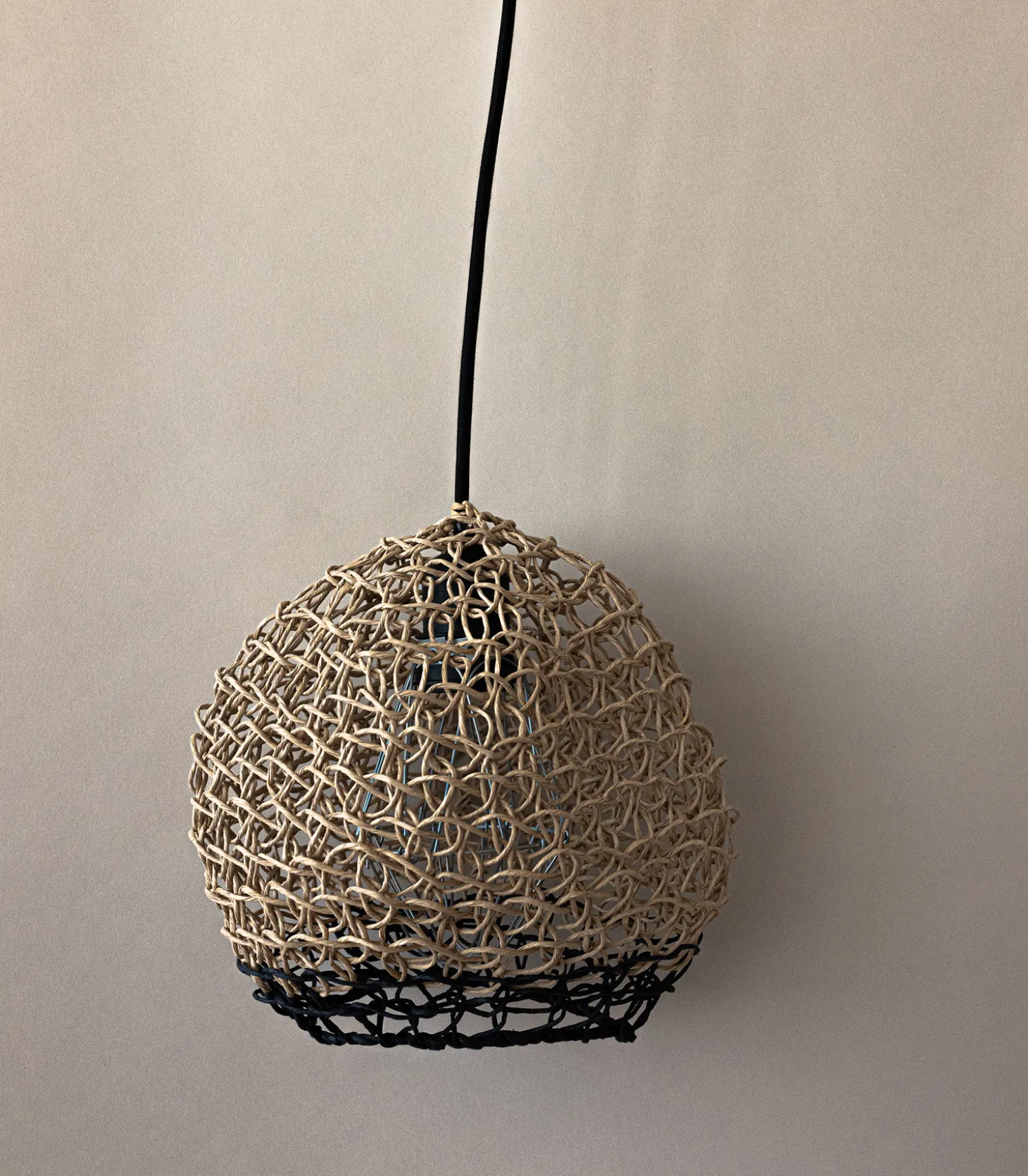 Luminaire Filet 100 % Papier recyclé Naturel et Noir-Best Before Cheap