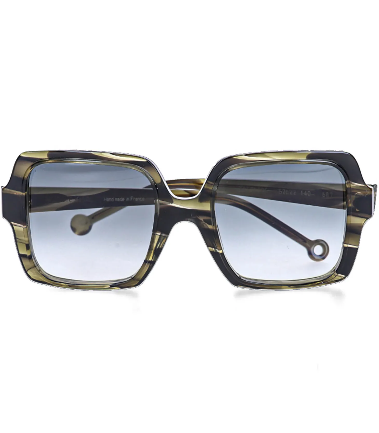 Lunettes de soleil Eleonore Vert Olive-Nathalie Blanc Outlet