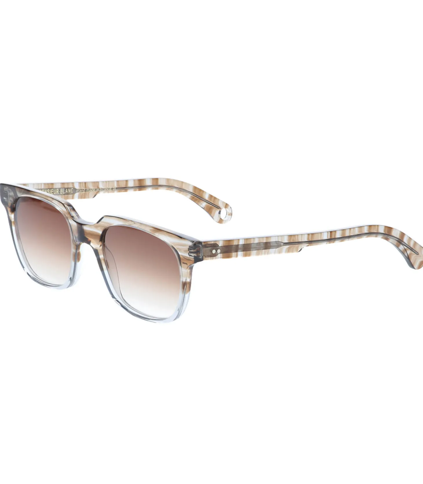 Lunettes de soleil homme Philippe Brun Havane / Gris dégradé-Nathalie Blanc Cheap