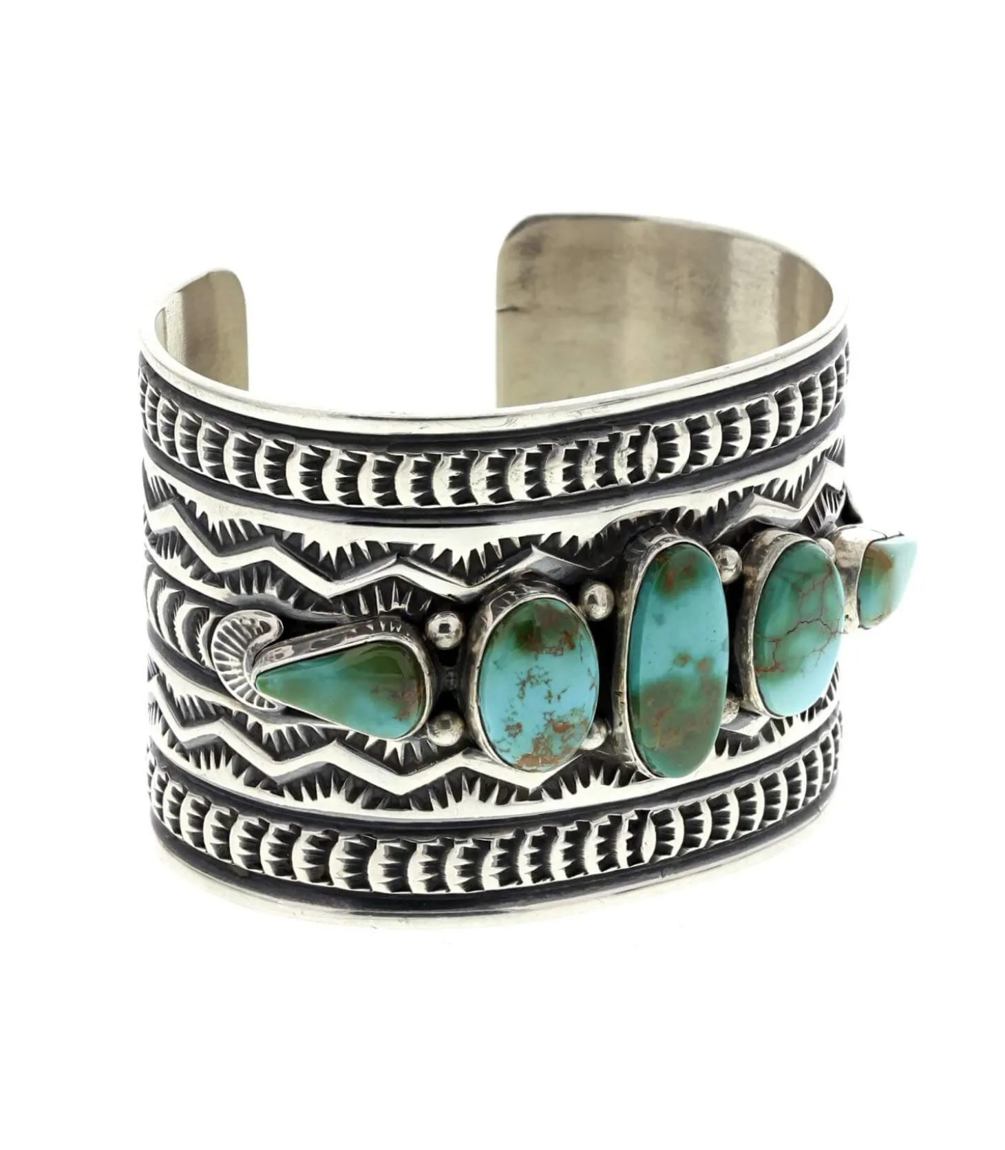 Manchette gravée 5 turquoises-Harpo Discount