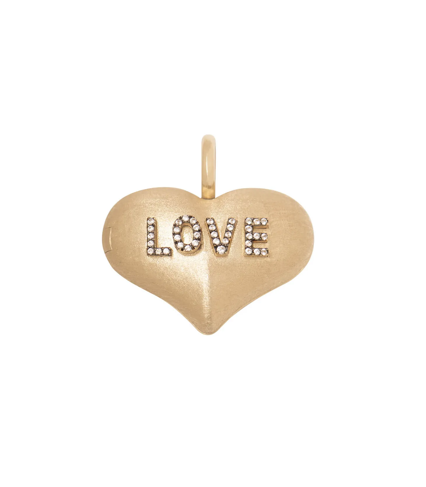 Médaillon en or Ouvert Coeur Pavé de Saphirs Blancs intérieur Ruby-Feidt Paris Store
