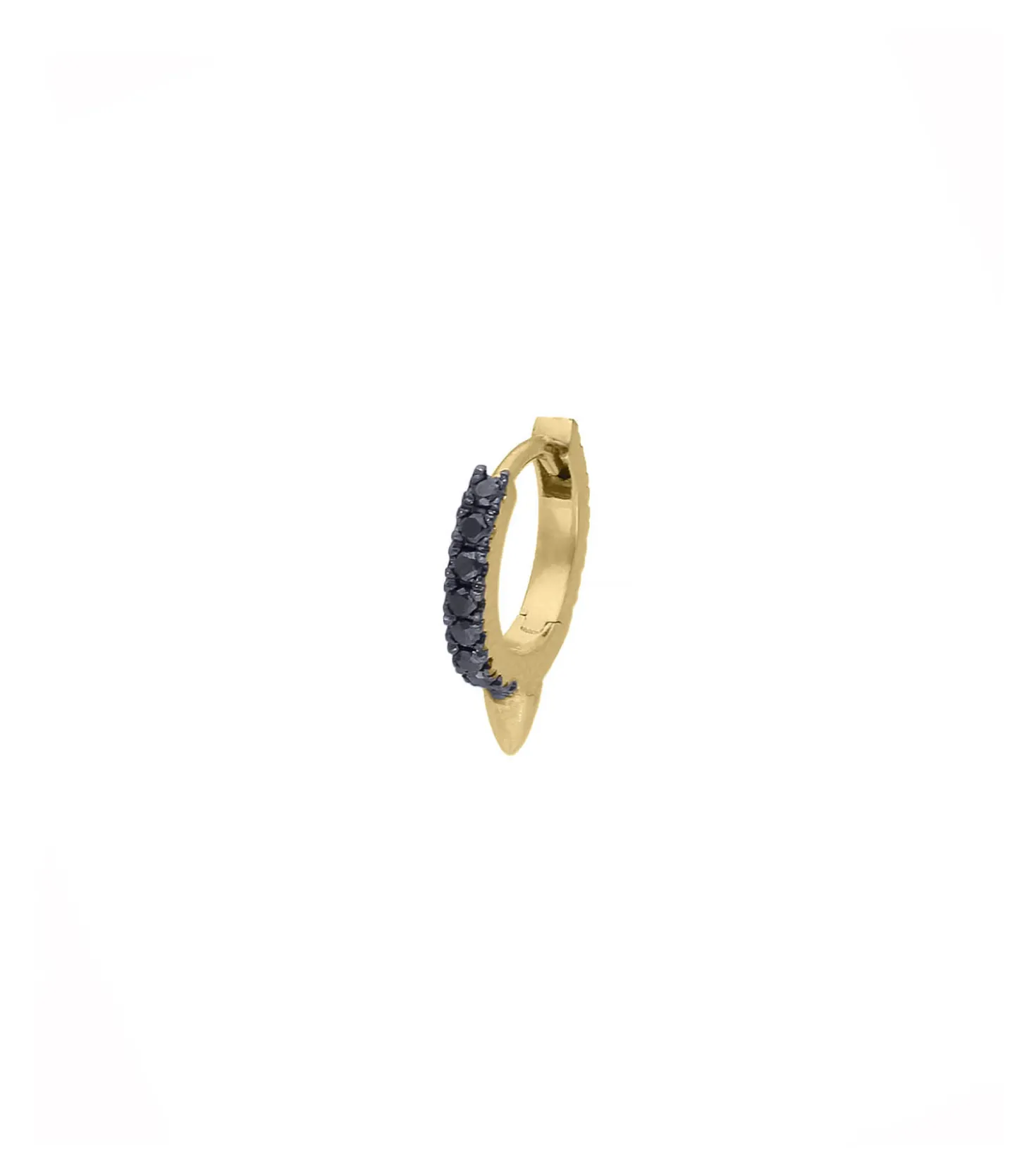 Mini créole à pointe diamants noirs-Feidt Paris Sale