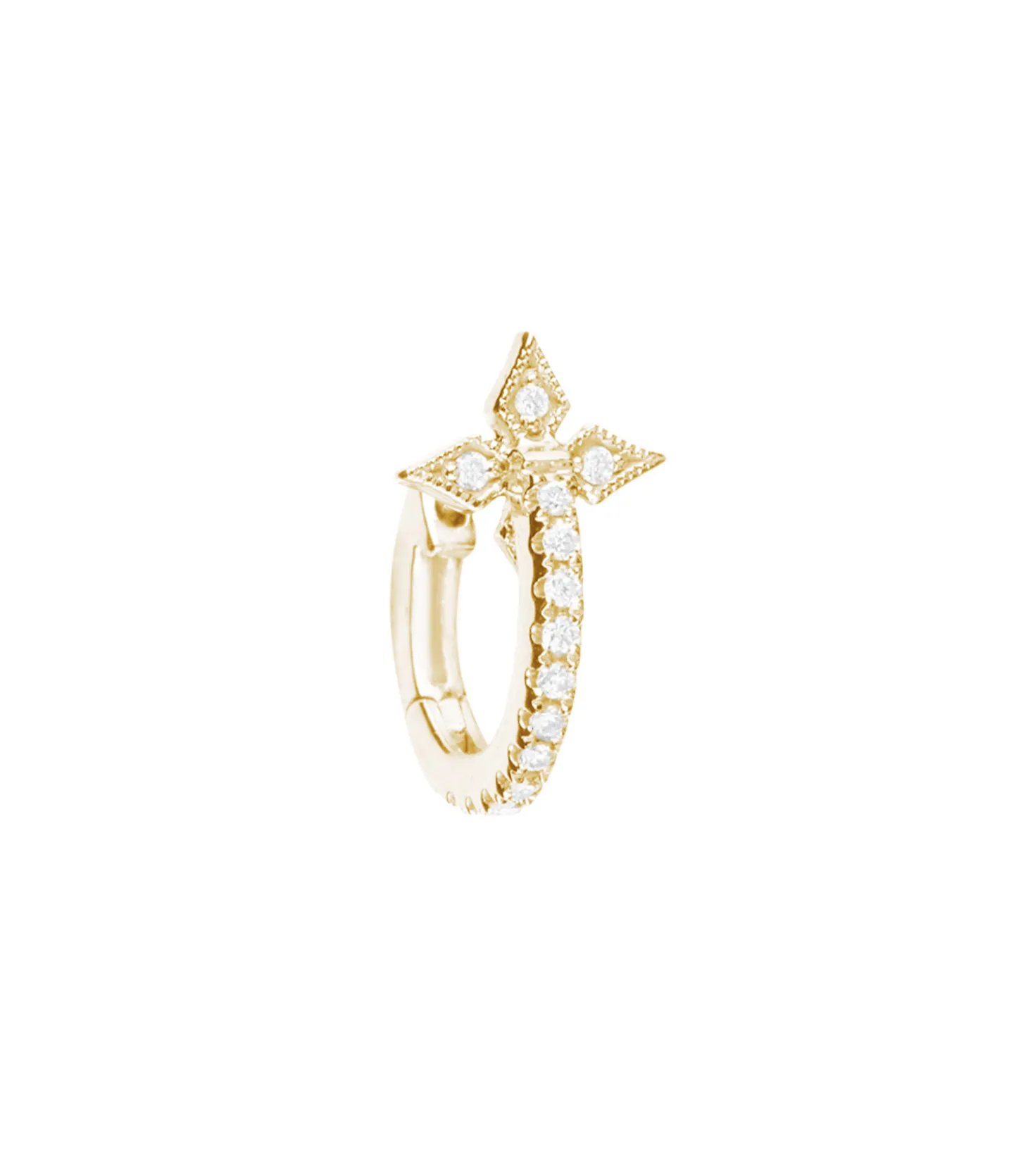 Mini créole Croix en Or jaune-Stone Paris Fashion