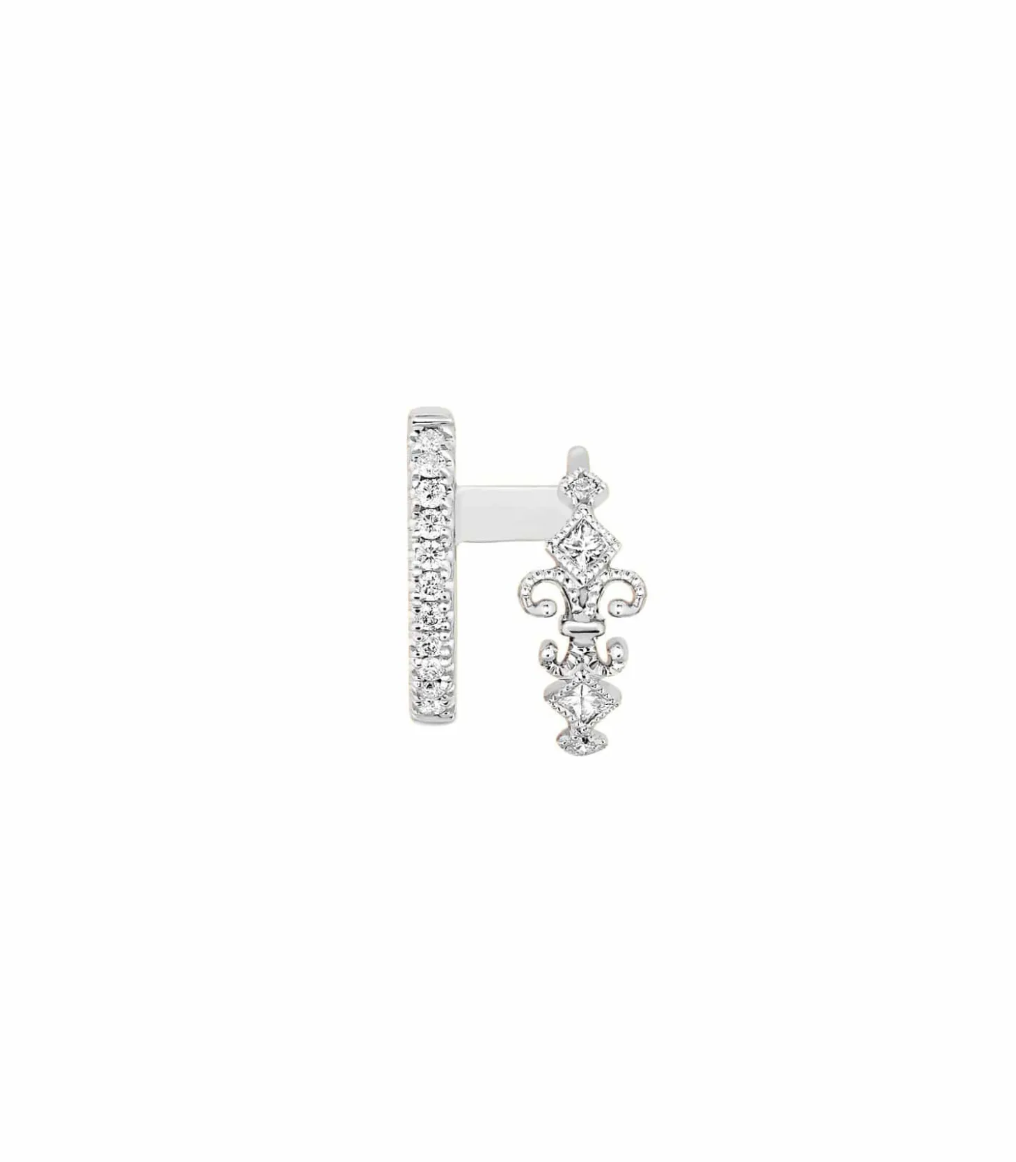 Mini Créole Double Droite Glory Or blanc et Diamants-Stone Paris Shop