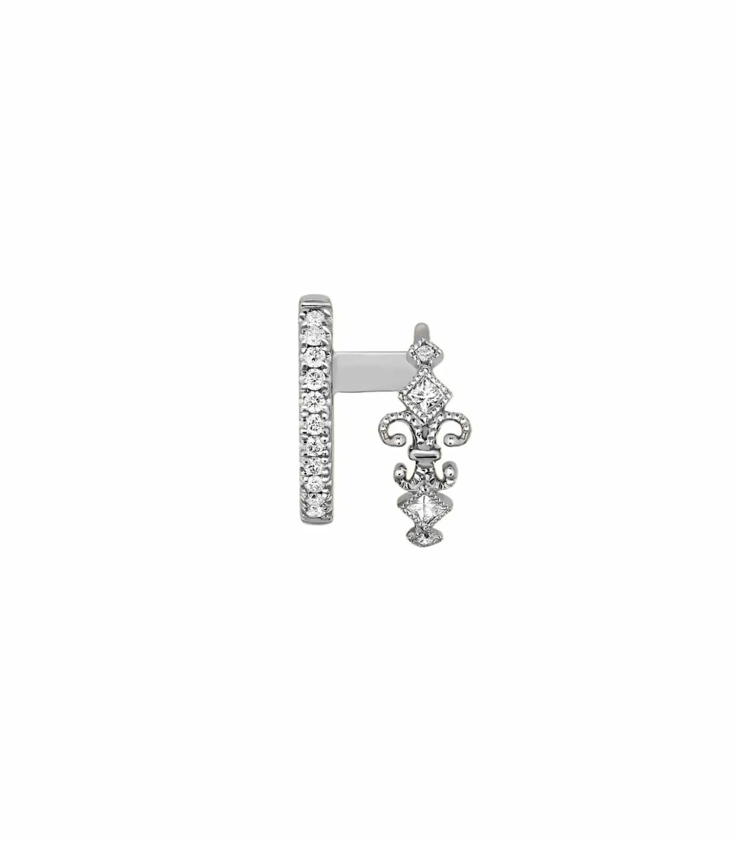 Mini Créole Double Droite Glory Or noir et Diamants-Stone Paris Cheap