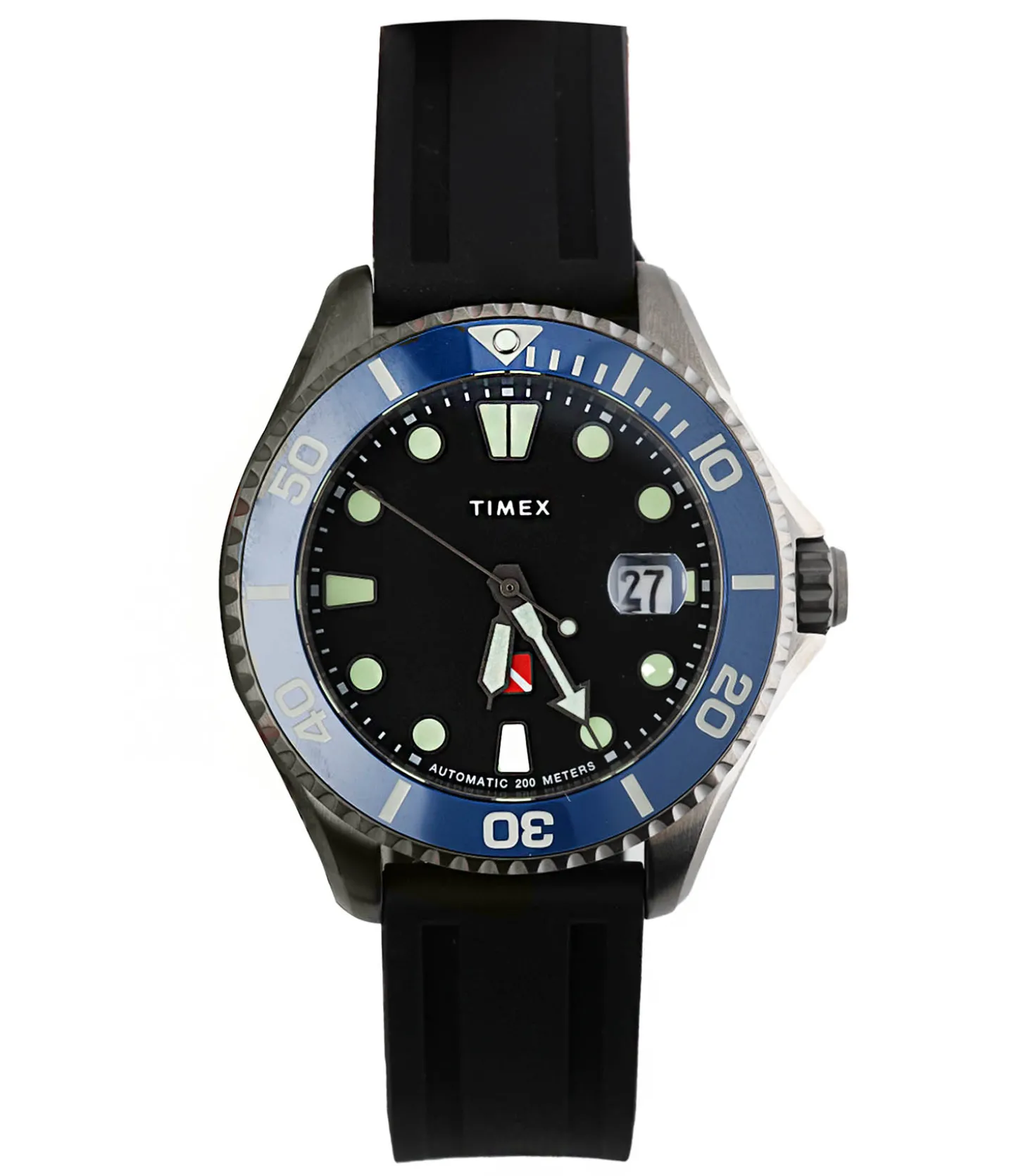 Montre Automatique Tiburon en Titane Cadran Noir et Bracelet Noir-Timex Cheap